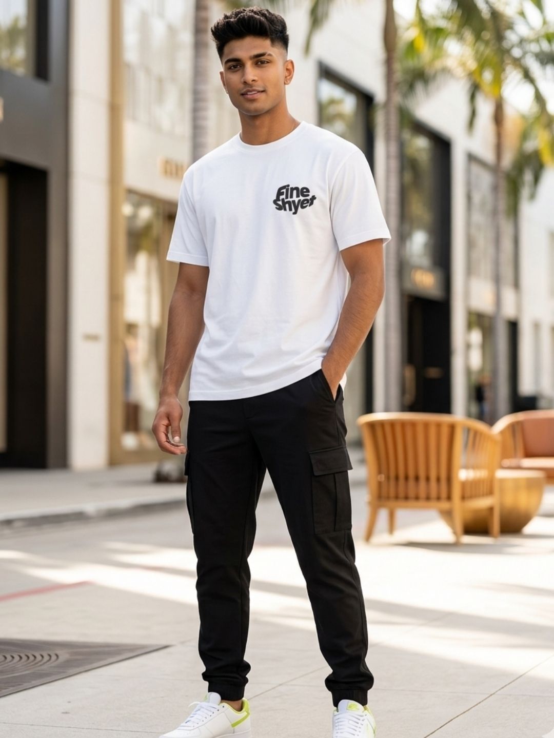 Men White Casual Printed T-Shirt