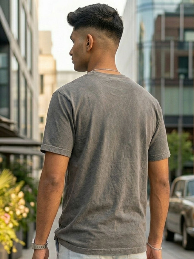 Men Grey Casual Printed T-Shirt