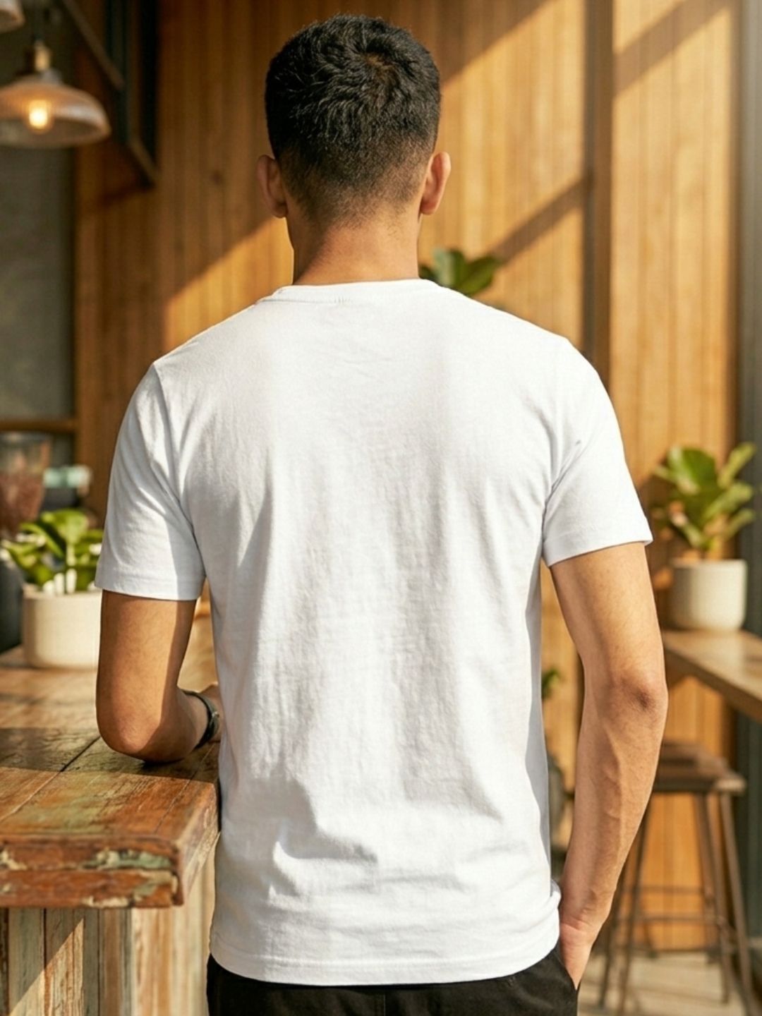 Men White Casual Printed T-Shirt