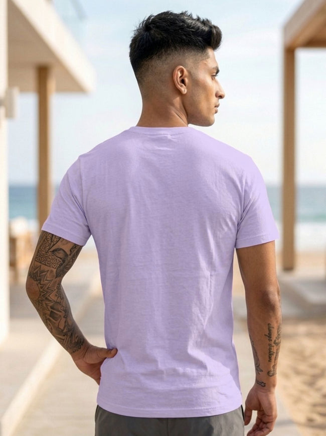 Men Purple Casual Printed T-Shirt