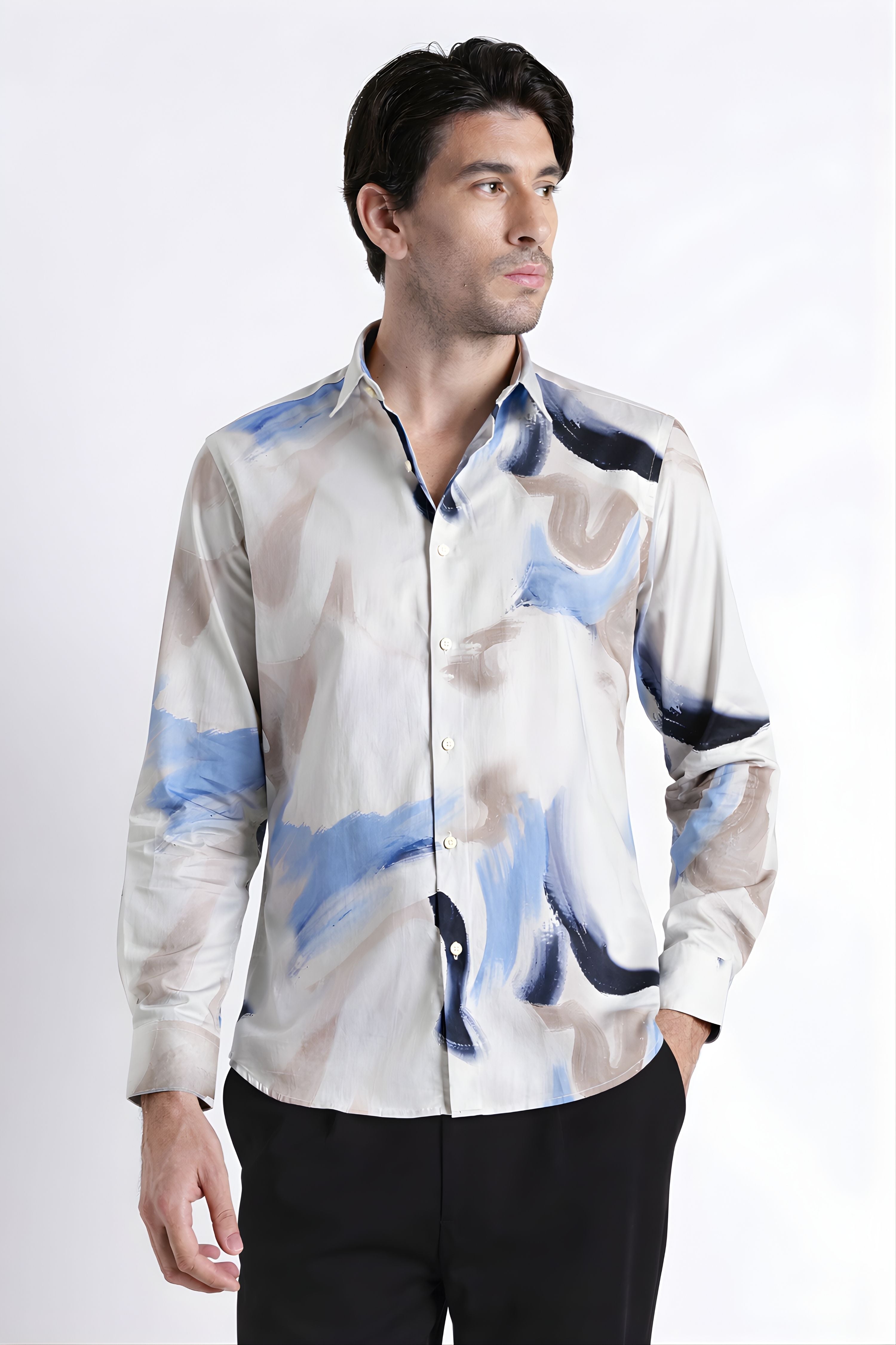 Men Refined Floral Digital Print Shirt