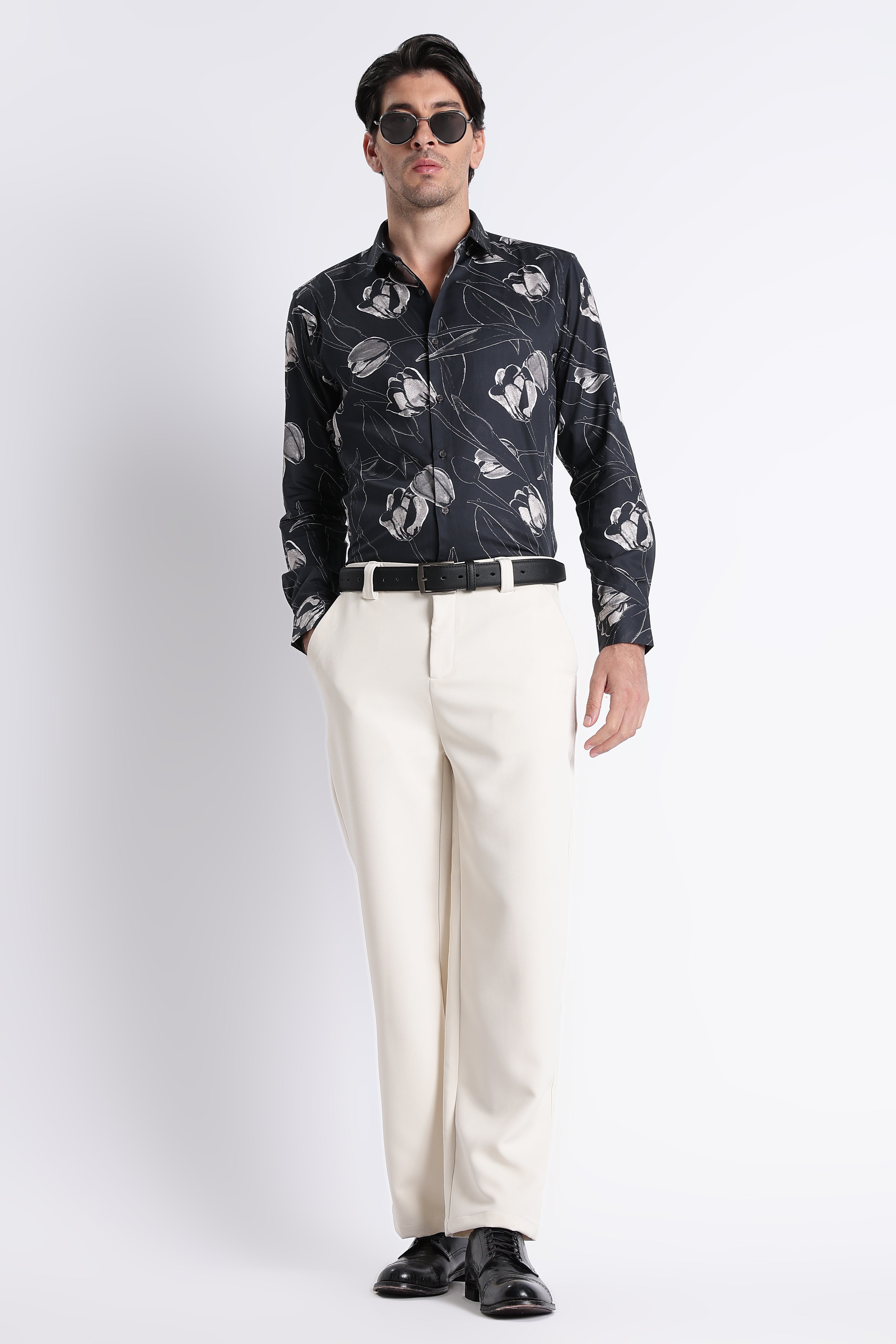 Men Refined Floral Digital Print Shirt