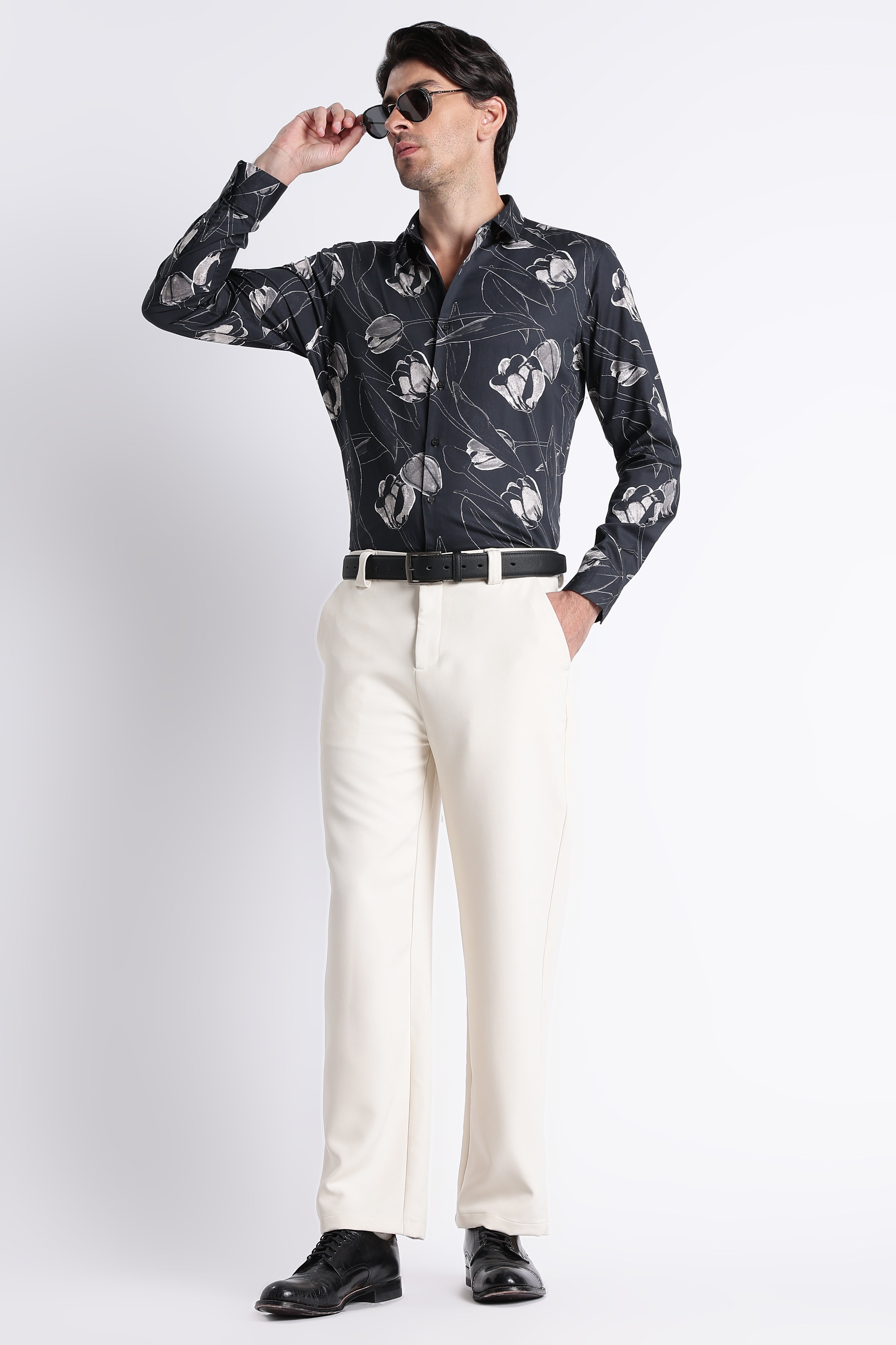 Men Refined Floral Digital Print Shirt