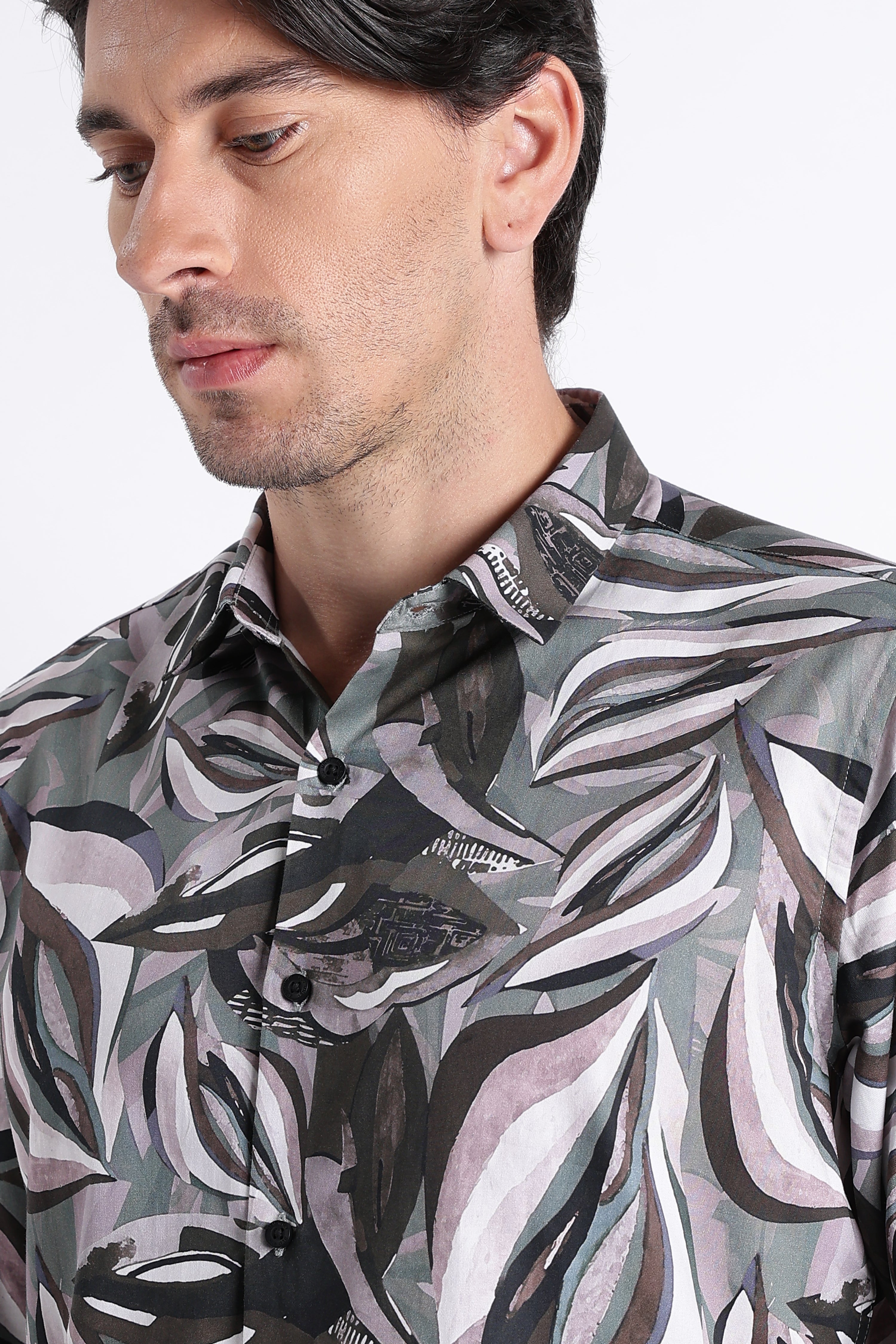 Men Refined Floral Digital Print Shirt