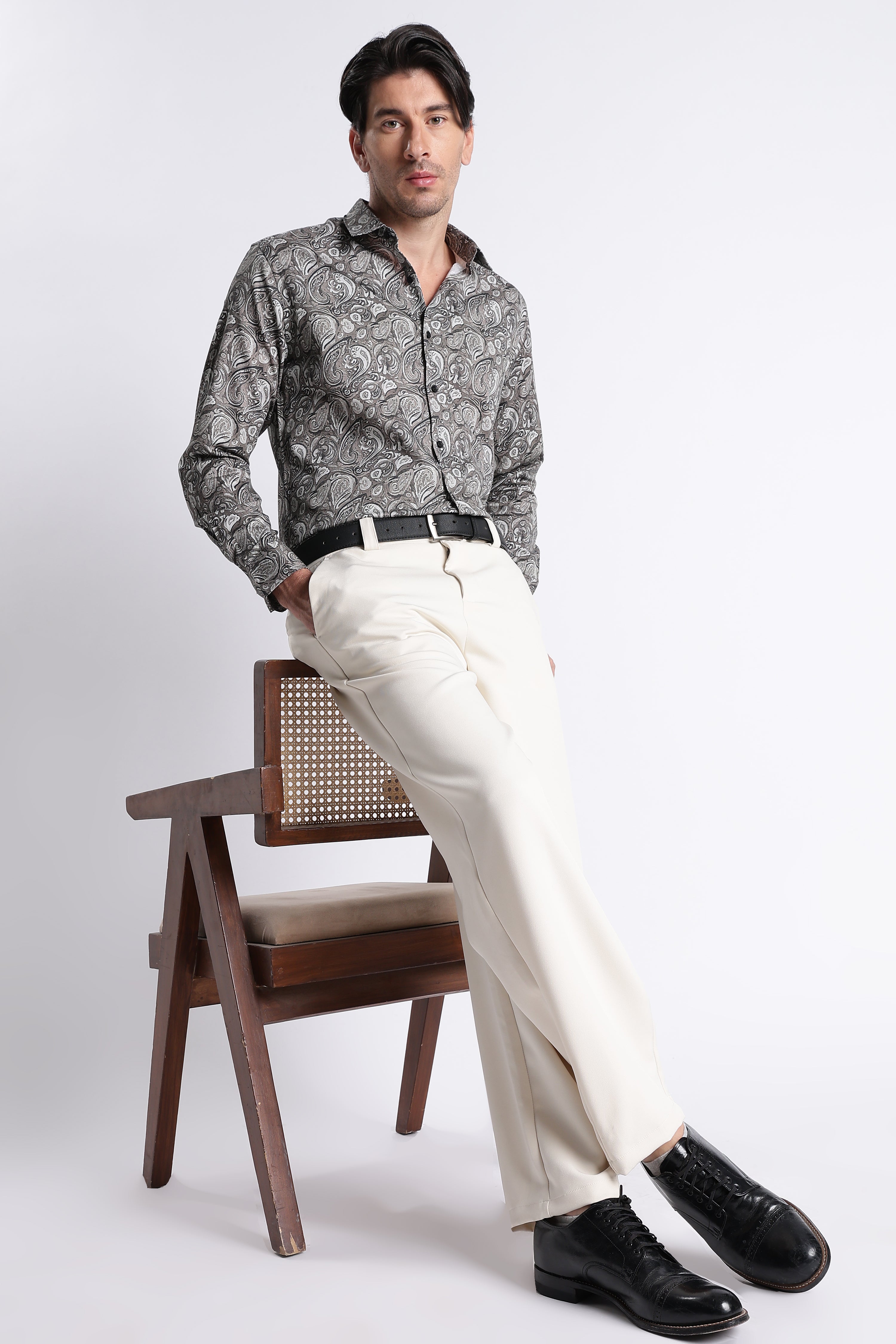 Men Refined Floral Digital Print Shirt