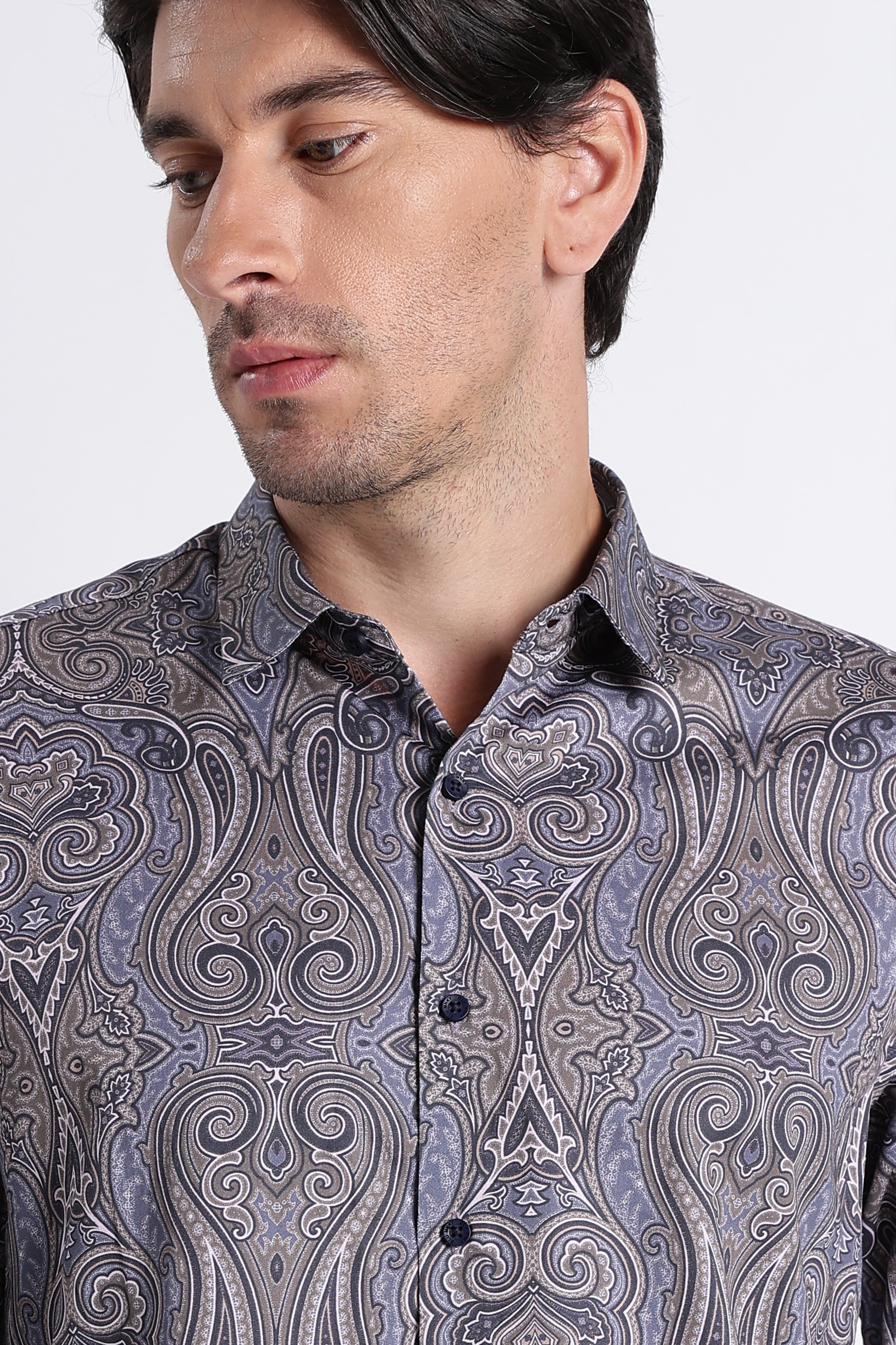 Men Refined Floral Digital Print Shirt