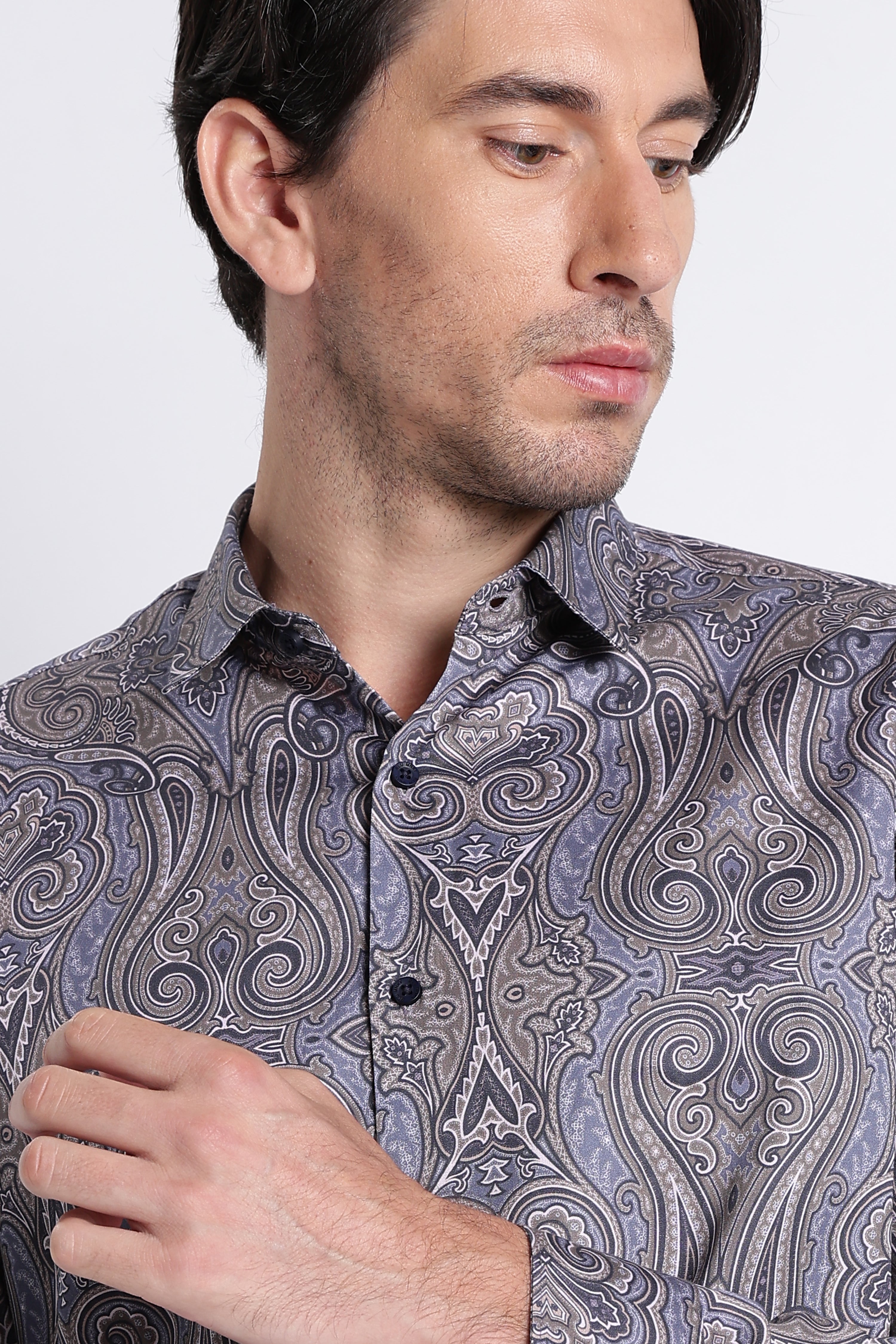 Men Refined Floral Digital Print Shirt