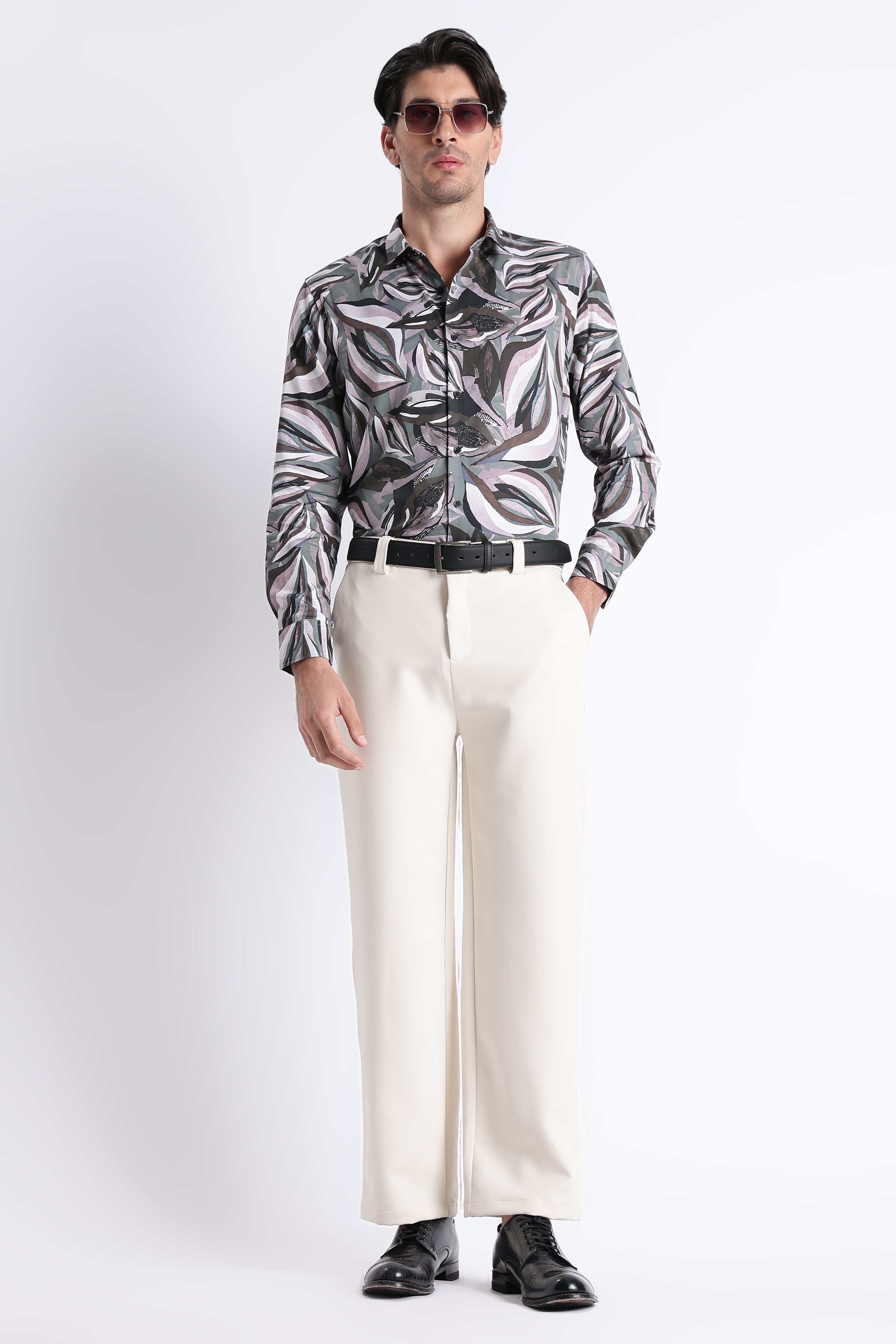 Men Refined Floral Digital Print Shirt