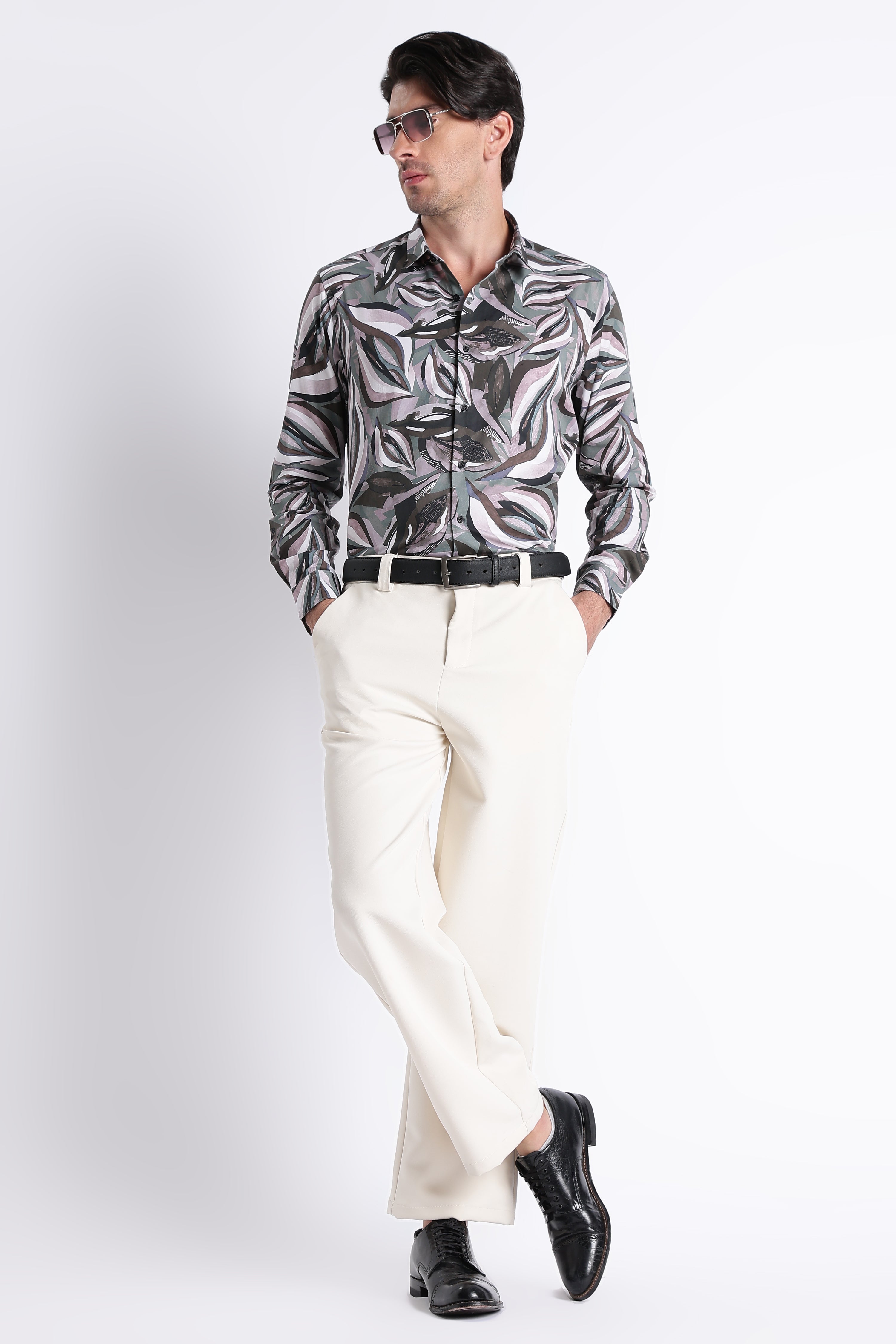 Men Refined Floral Digital Print Shirt