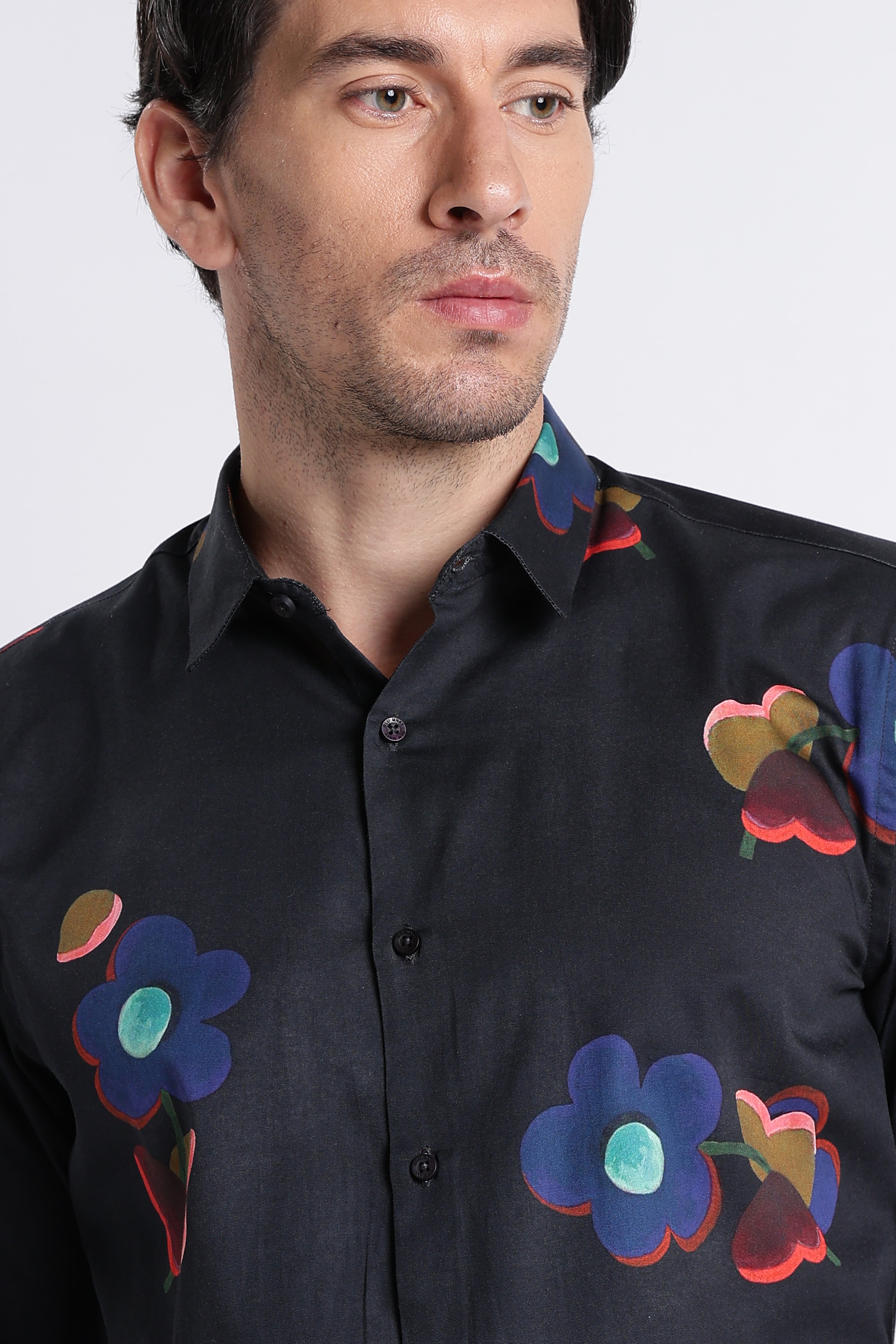 Men Refined Floral Digital Print Shirt