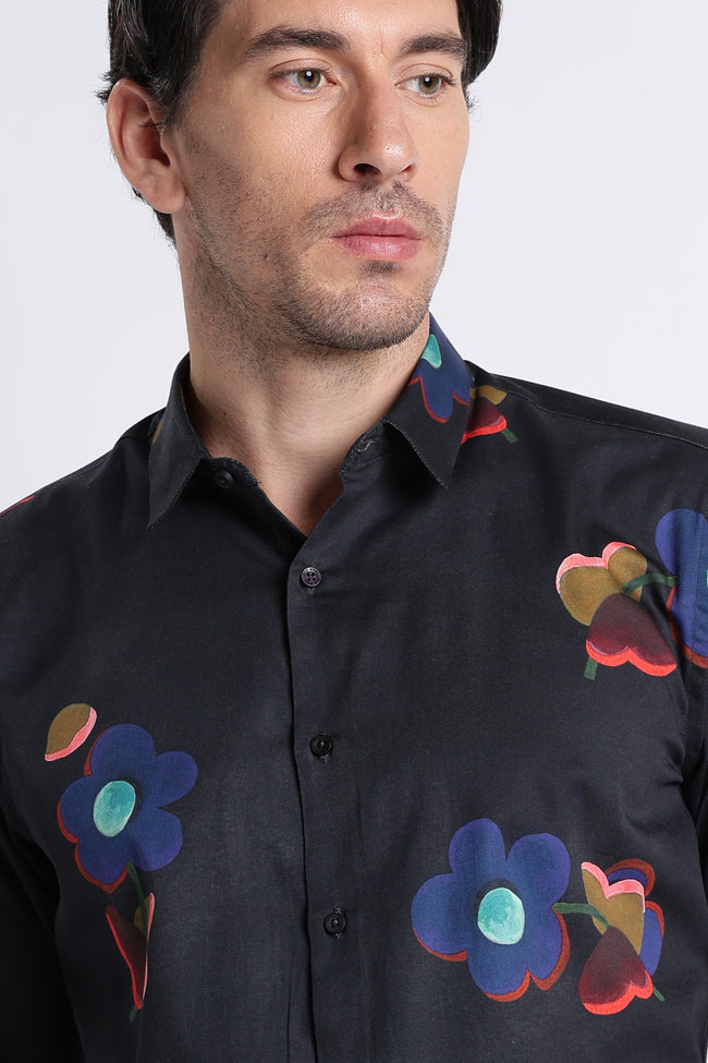 Men Refined Floral Digital Print Shirt