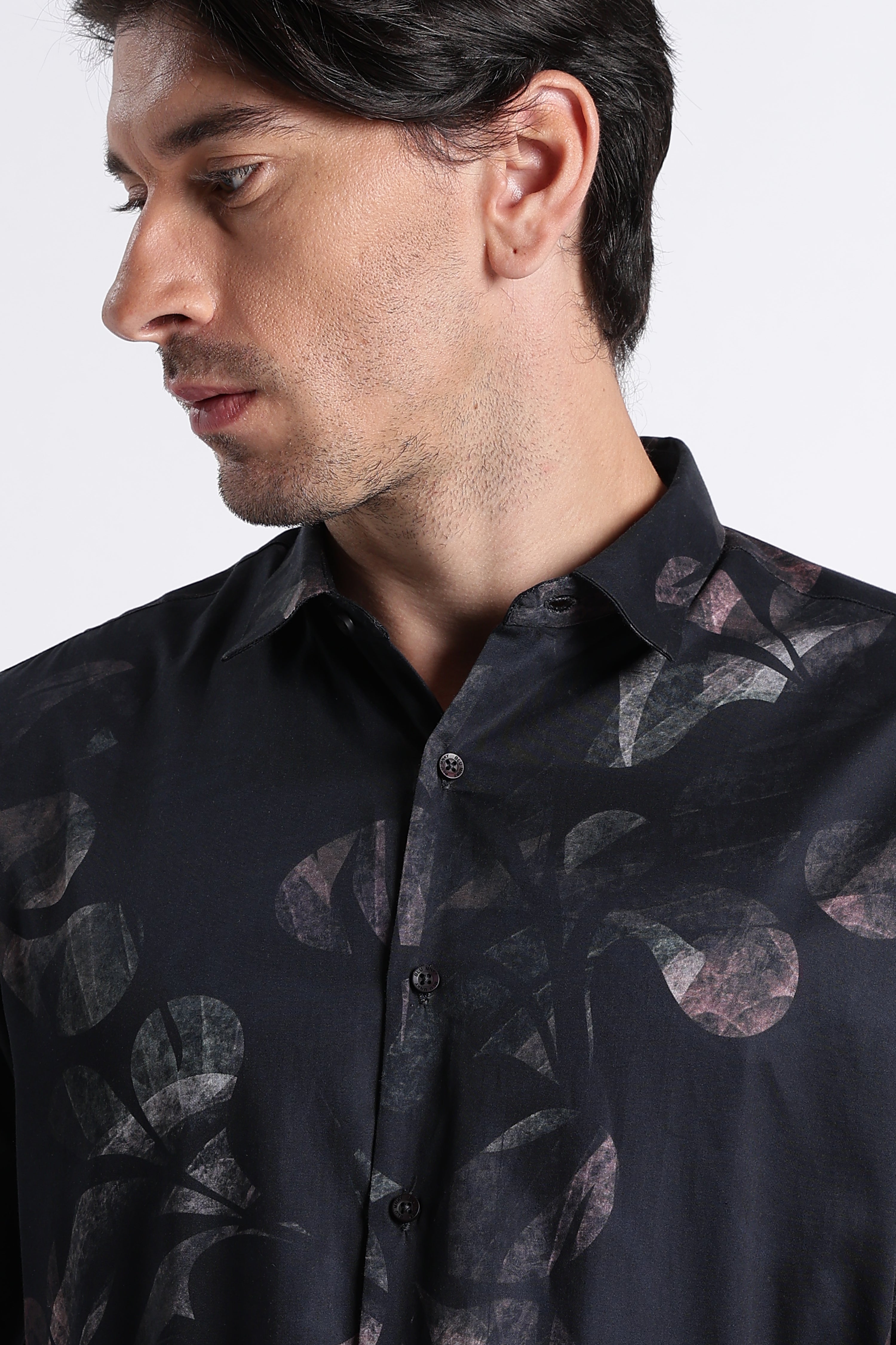Men Refined Floral Digital Print Shirt