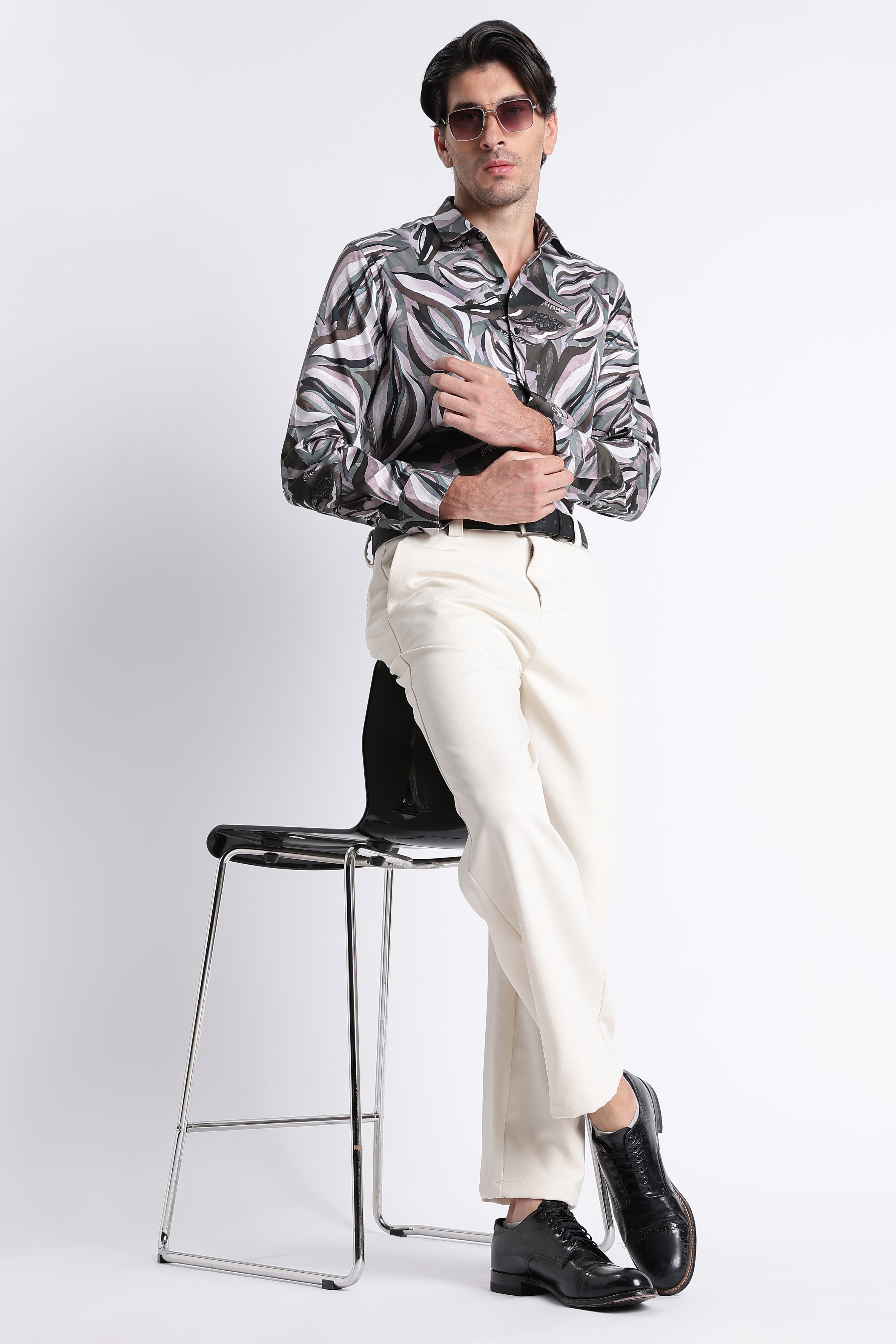Men Refined Floral Digital Print Shirt