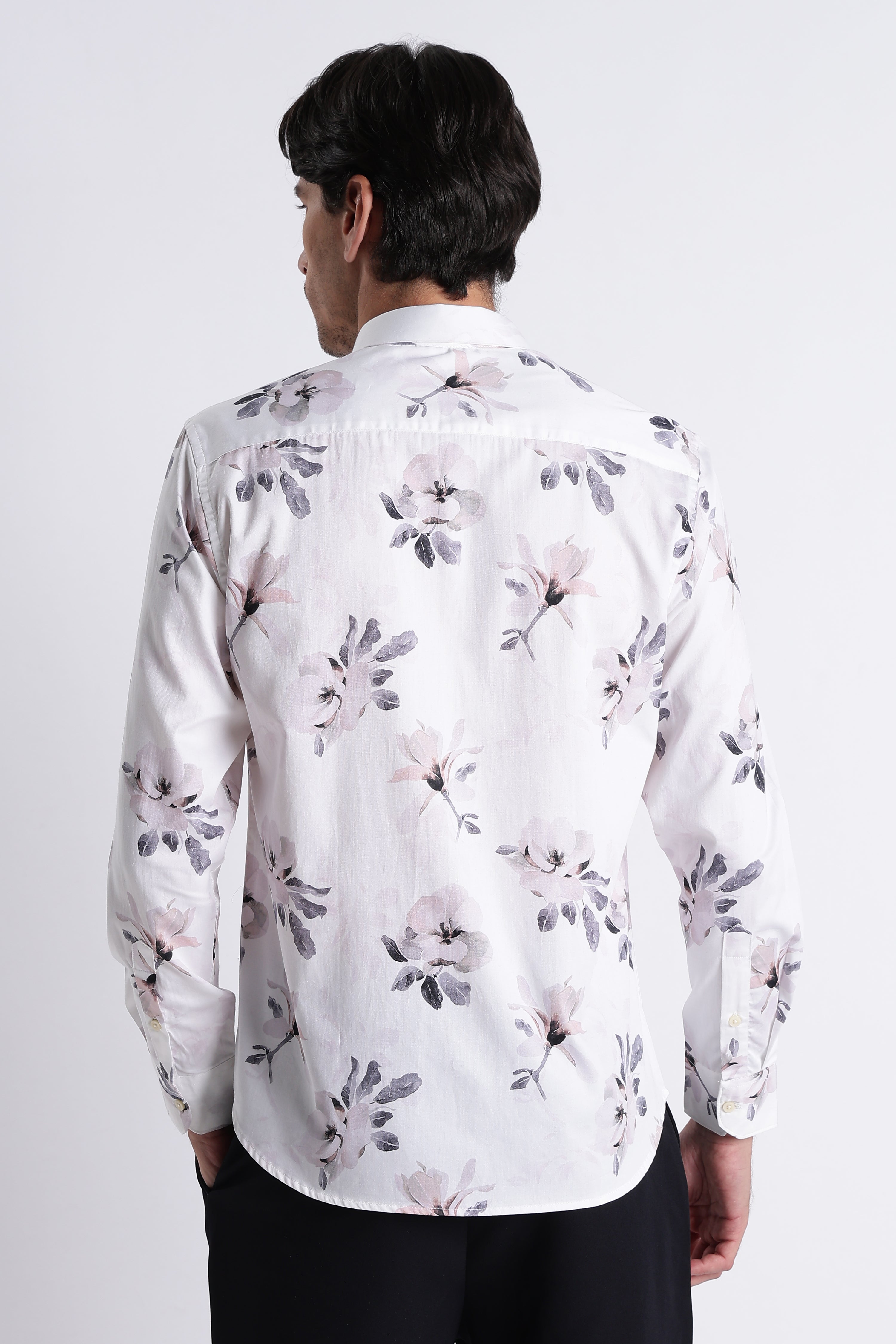 Men Refined Floral Digital Print Shirt