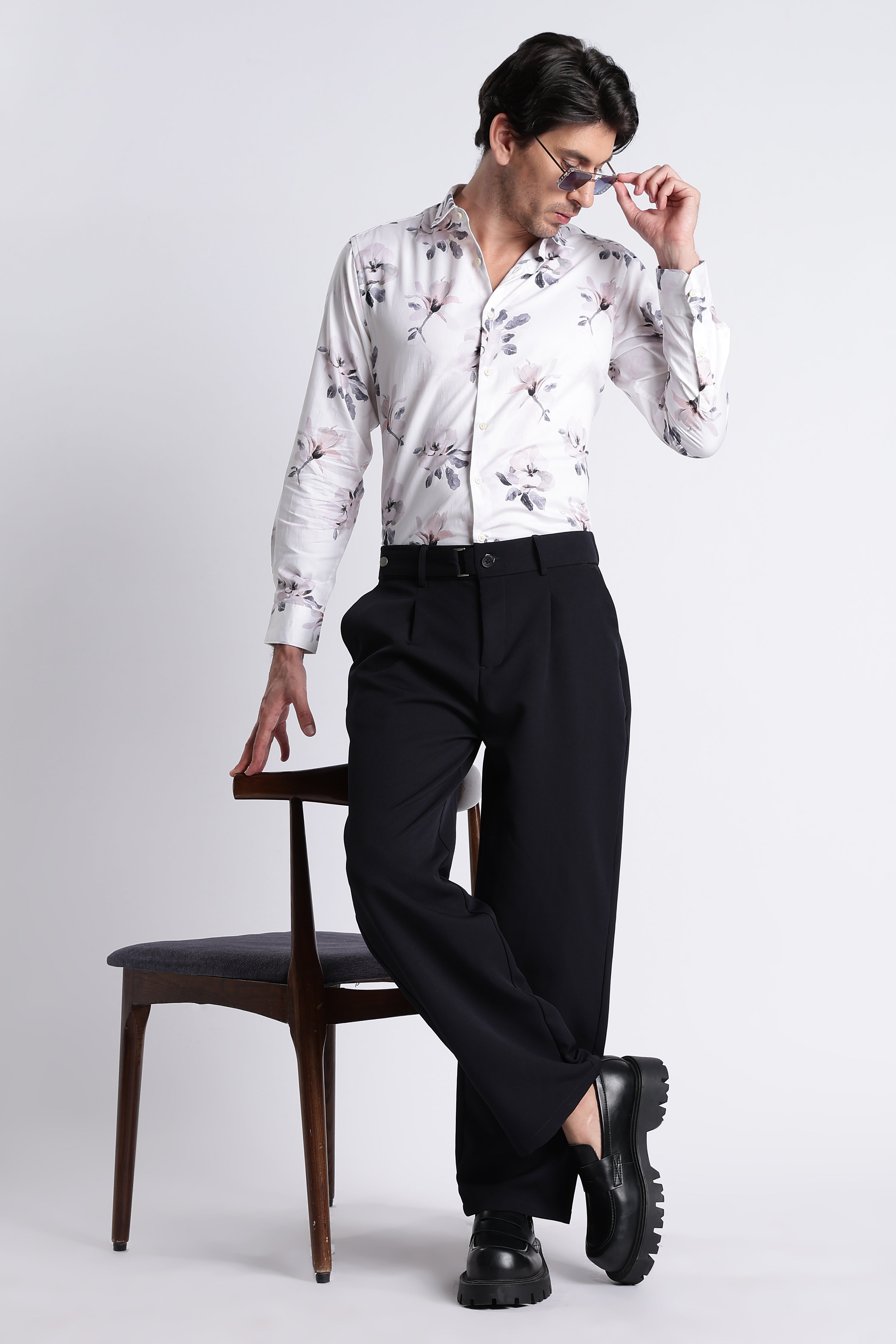 Men Refined Floral Digital Print Shirt