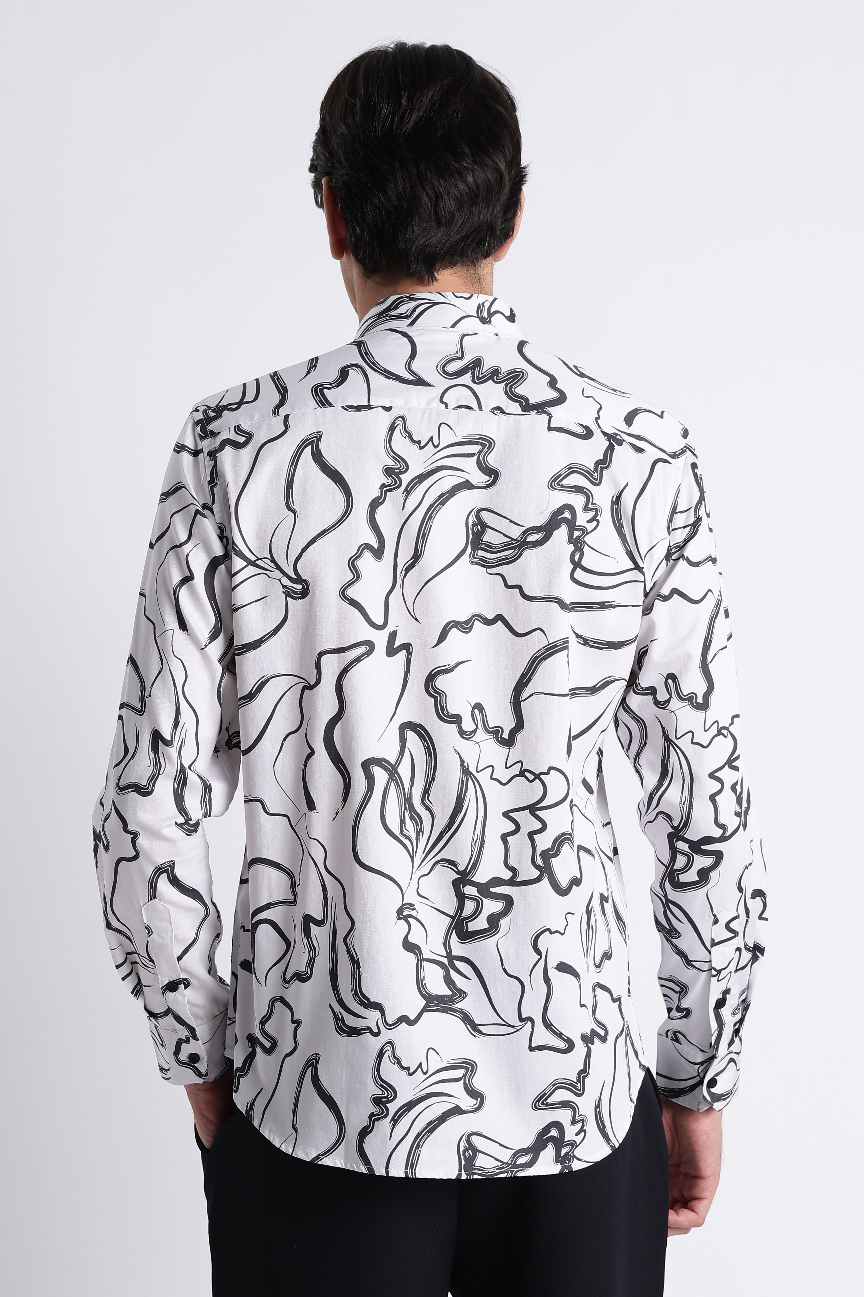Men Refined Floral Digital Print Shirt