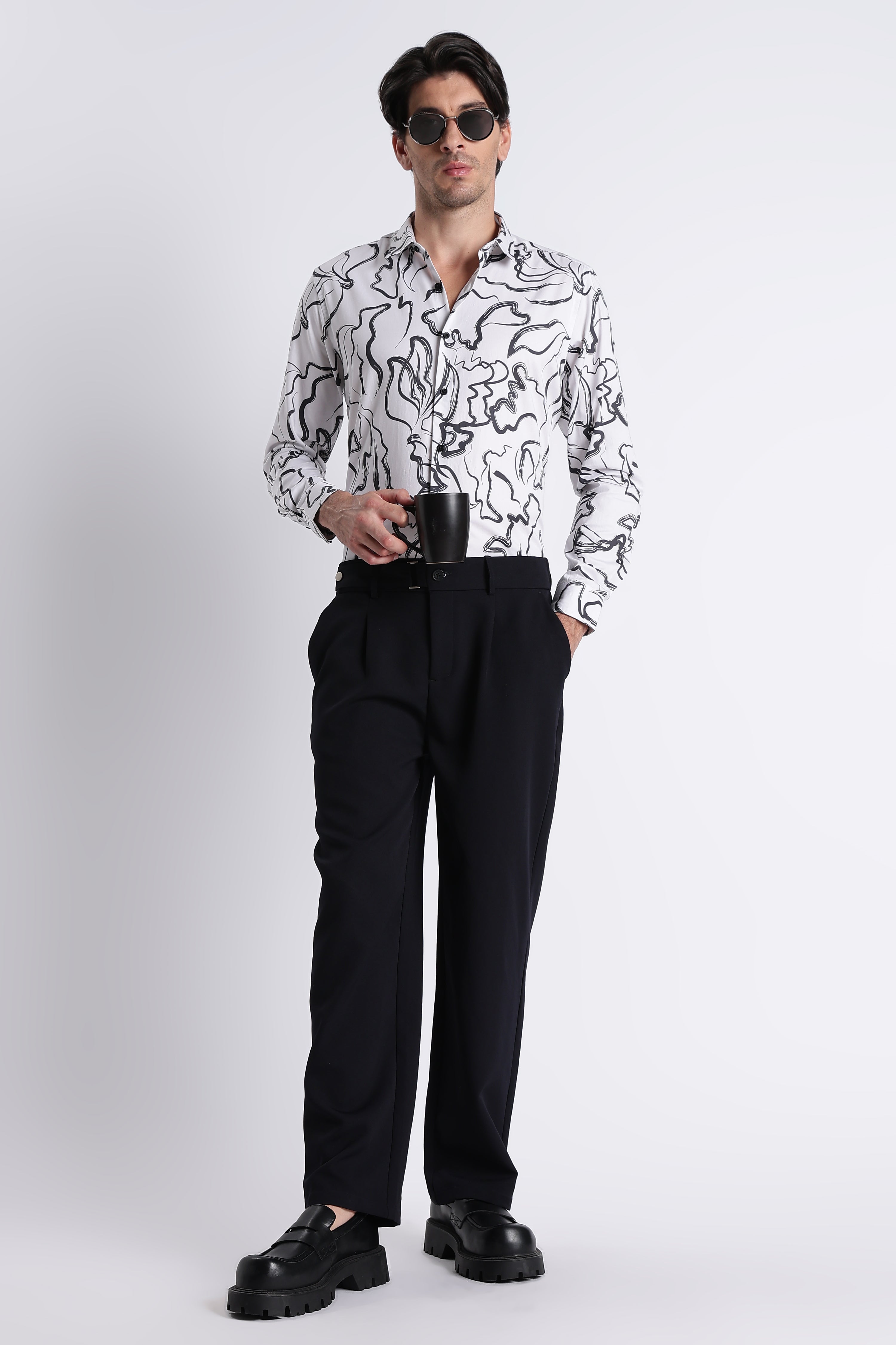 Men Refined Floral Digital Print Shirt