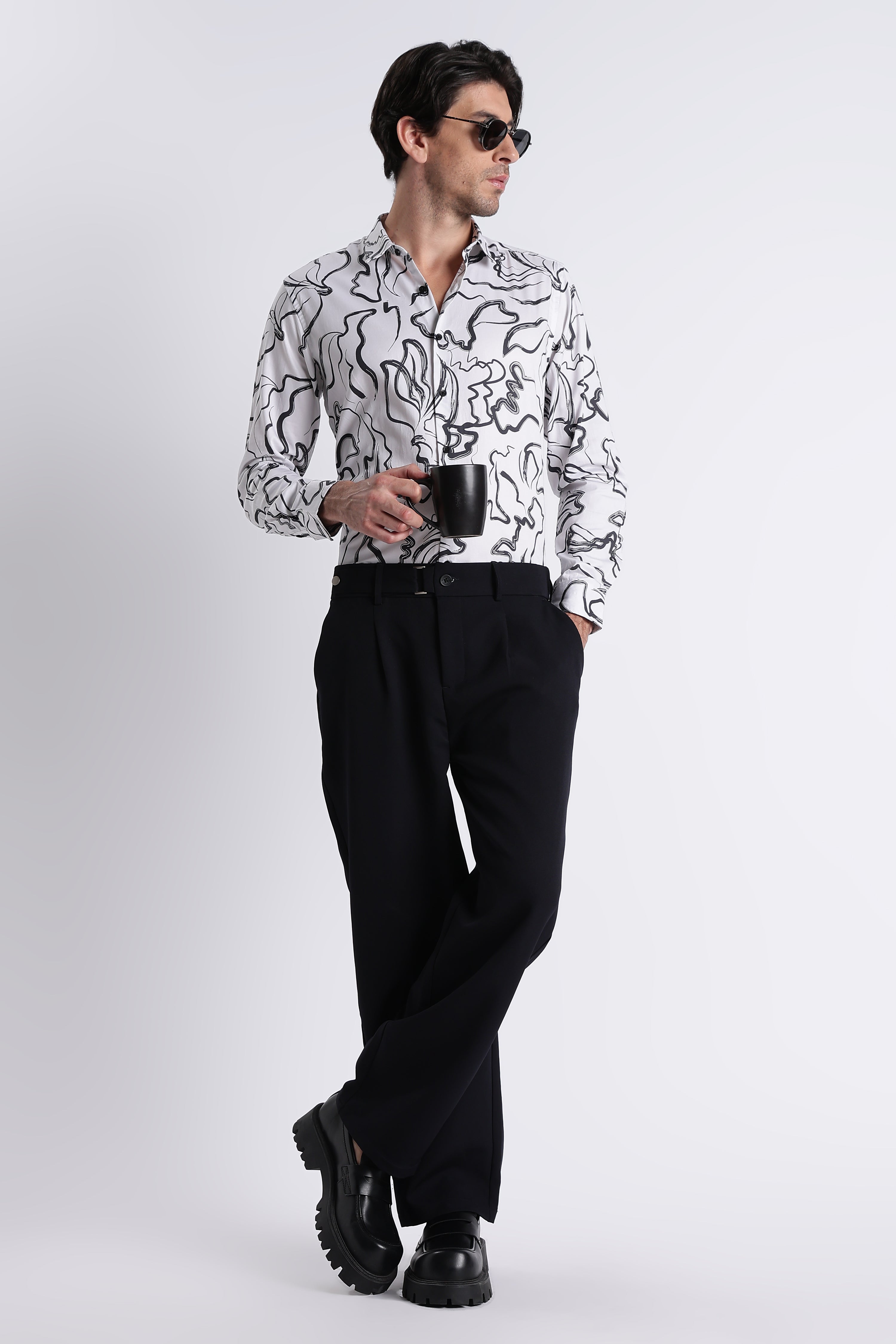 Men Refined Floral Digital Print Shirt