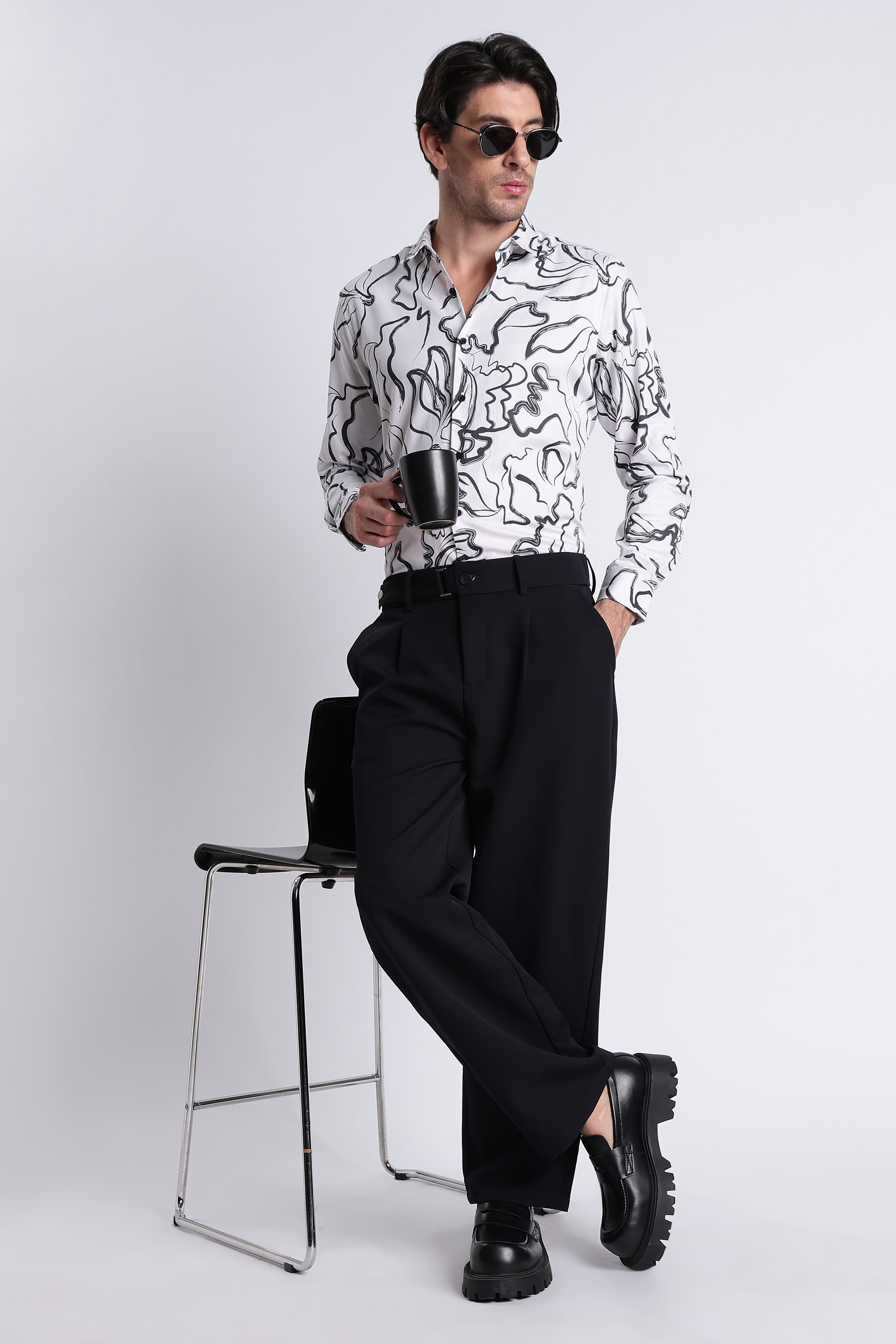 Men Refined Floral Digital Print Shirt
