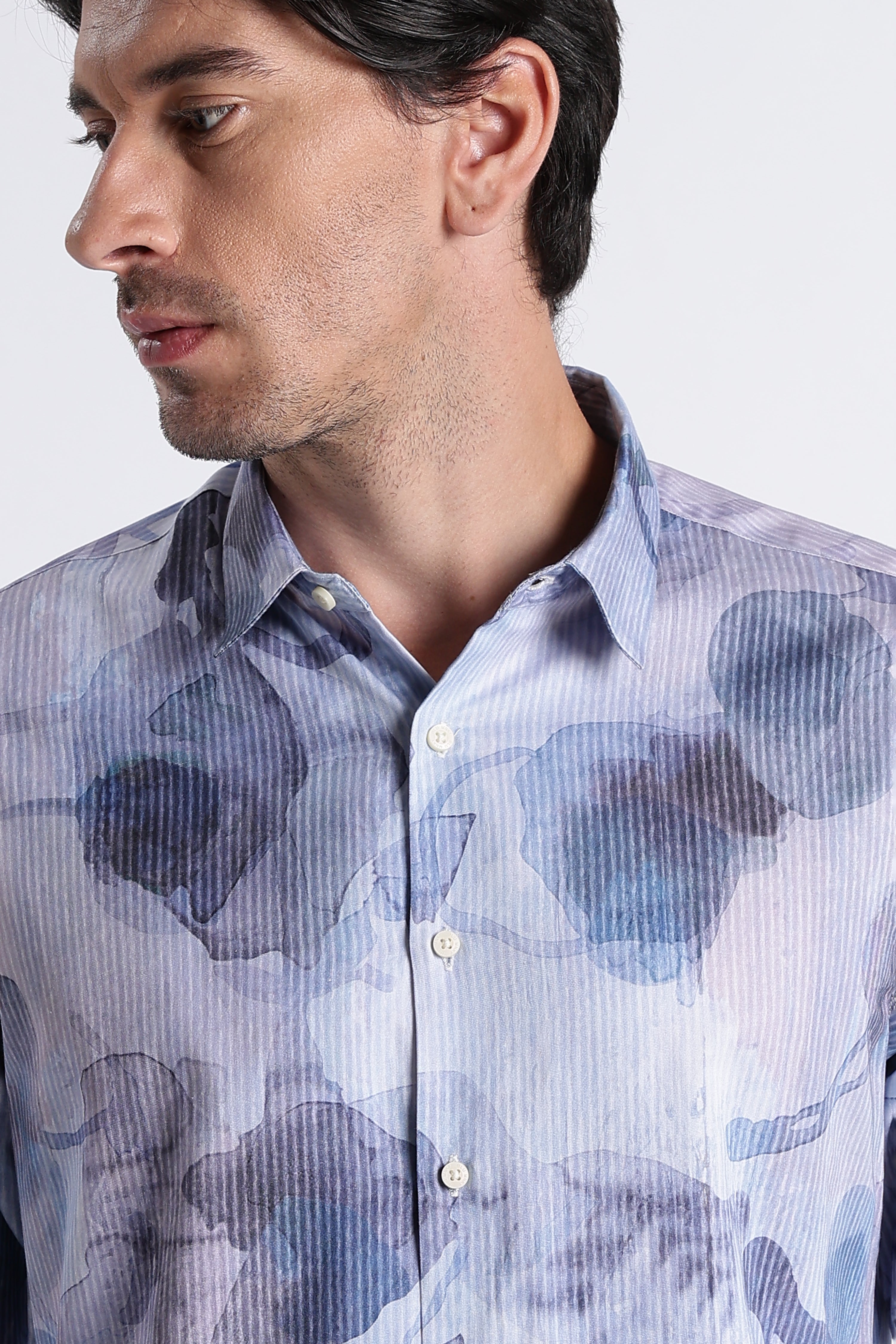 Men Refined Floral Digital Print Shirt