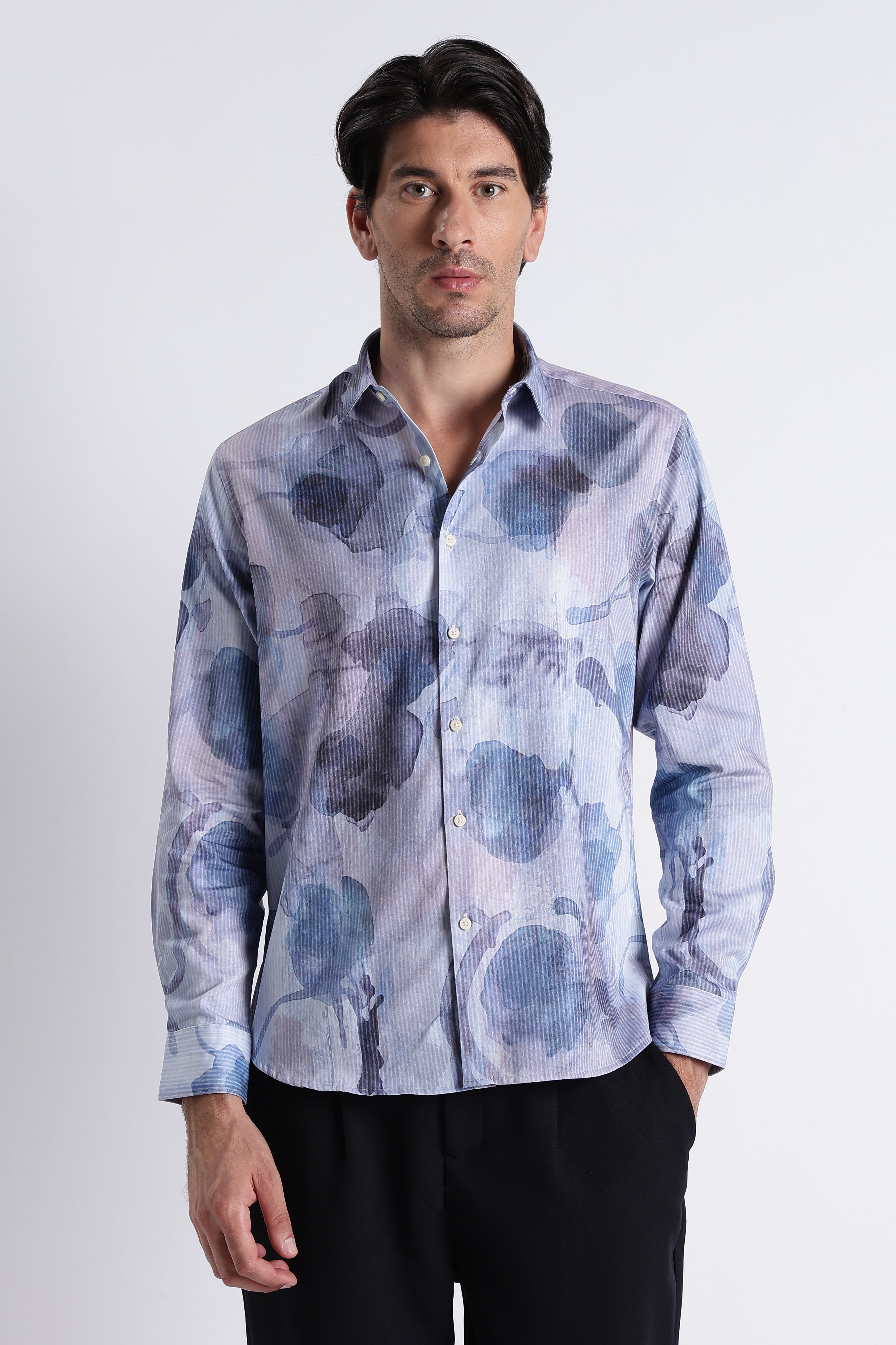 Men Refined Floral Digital Print Shirt