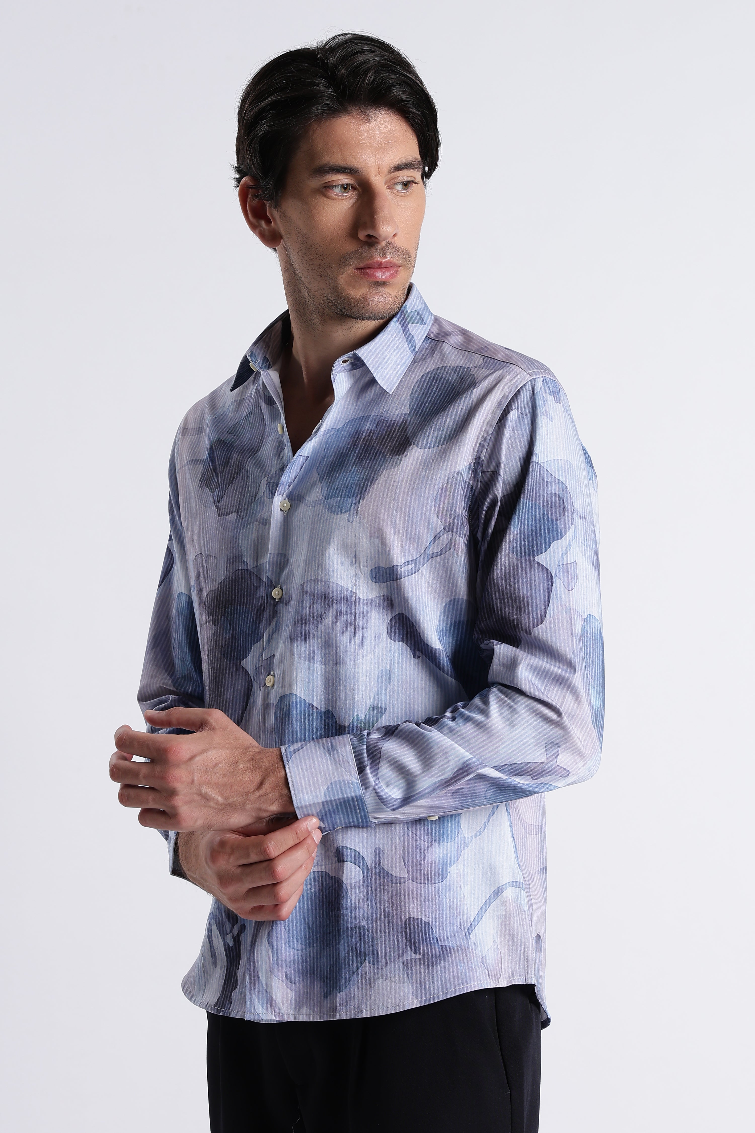 Men Refined Floral Digital Print Shirt