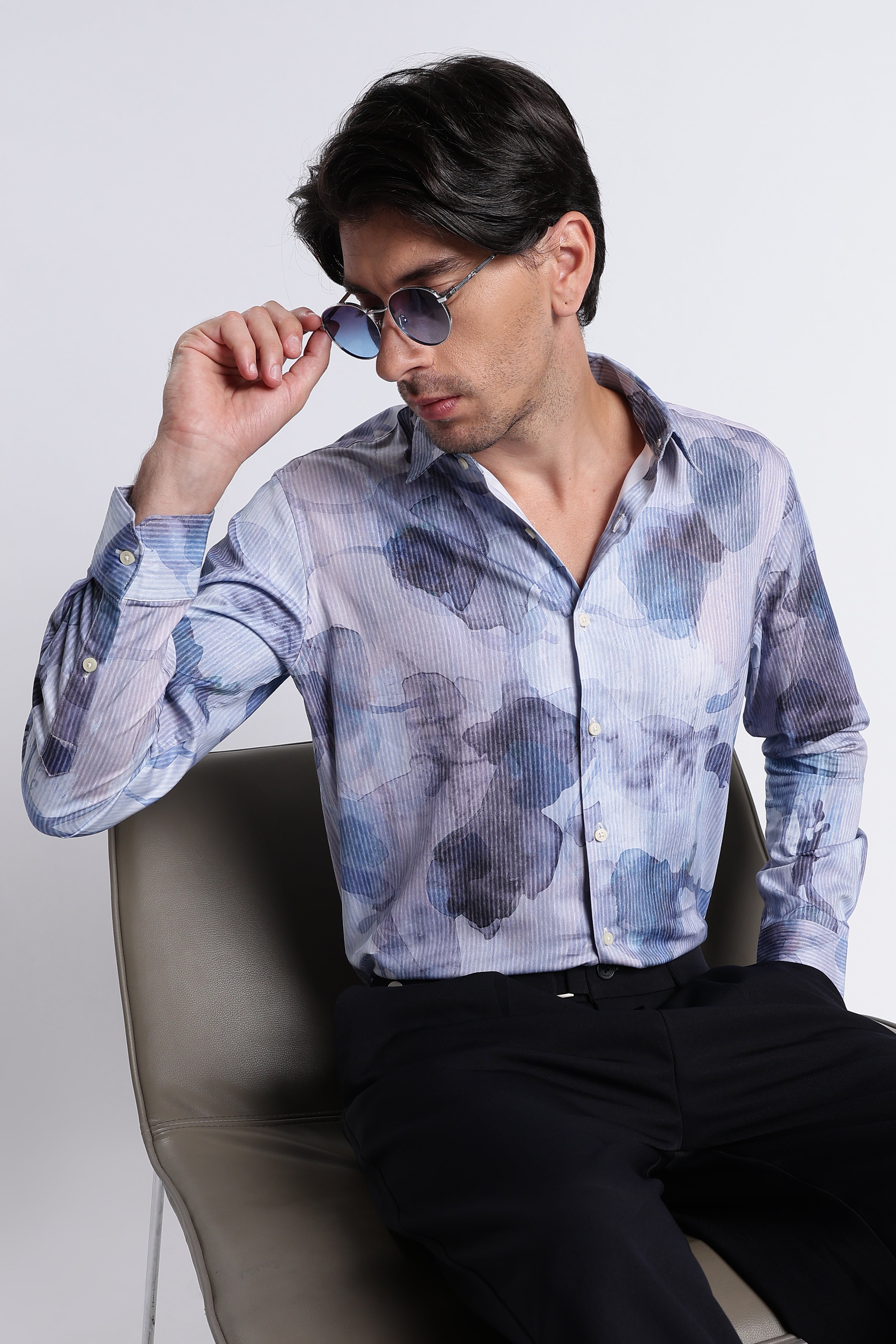 Men Refined Floral Digital Print Shirt