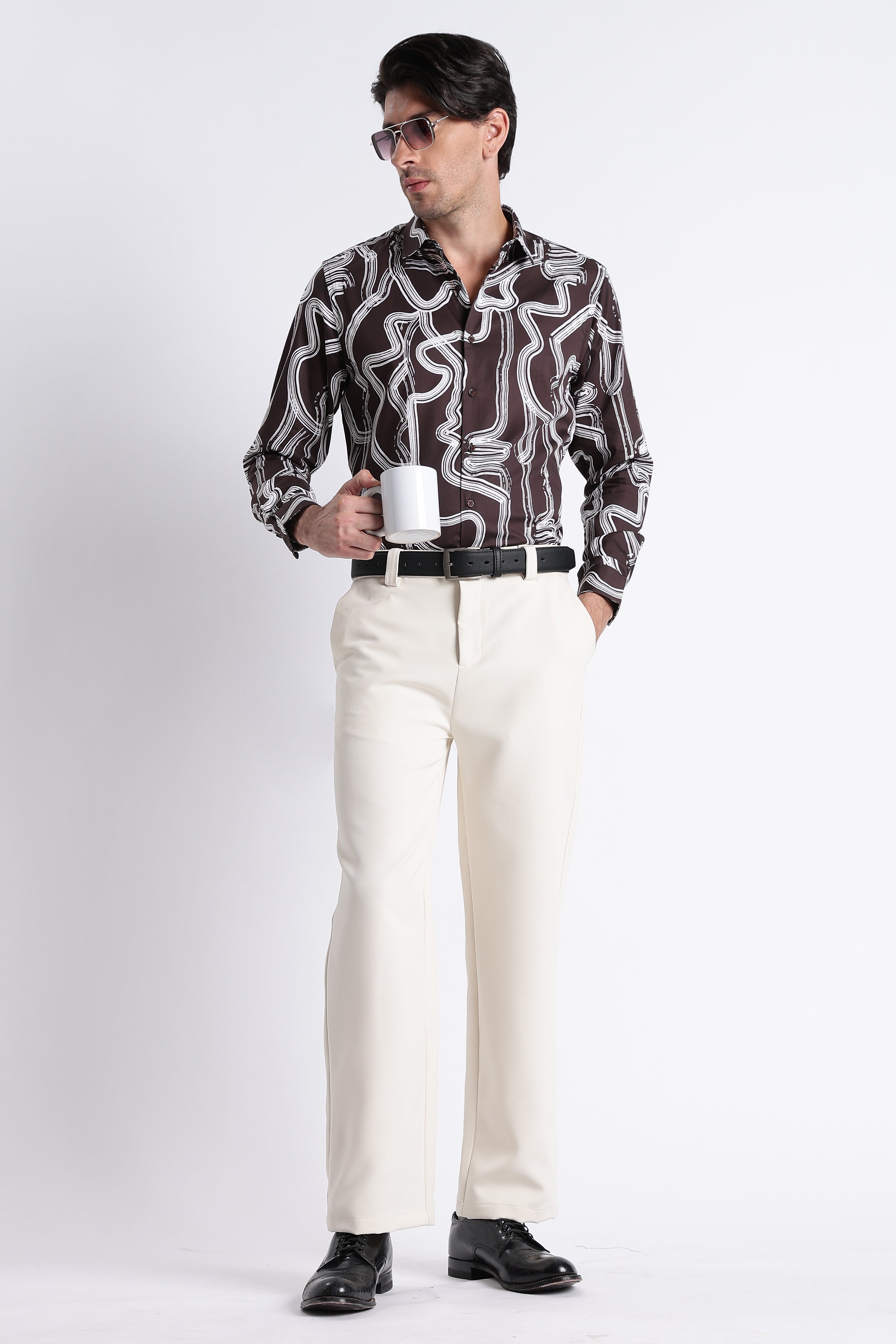 Men Refined Floral Digital Print Shirt