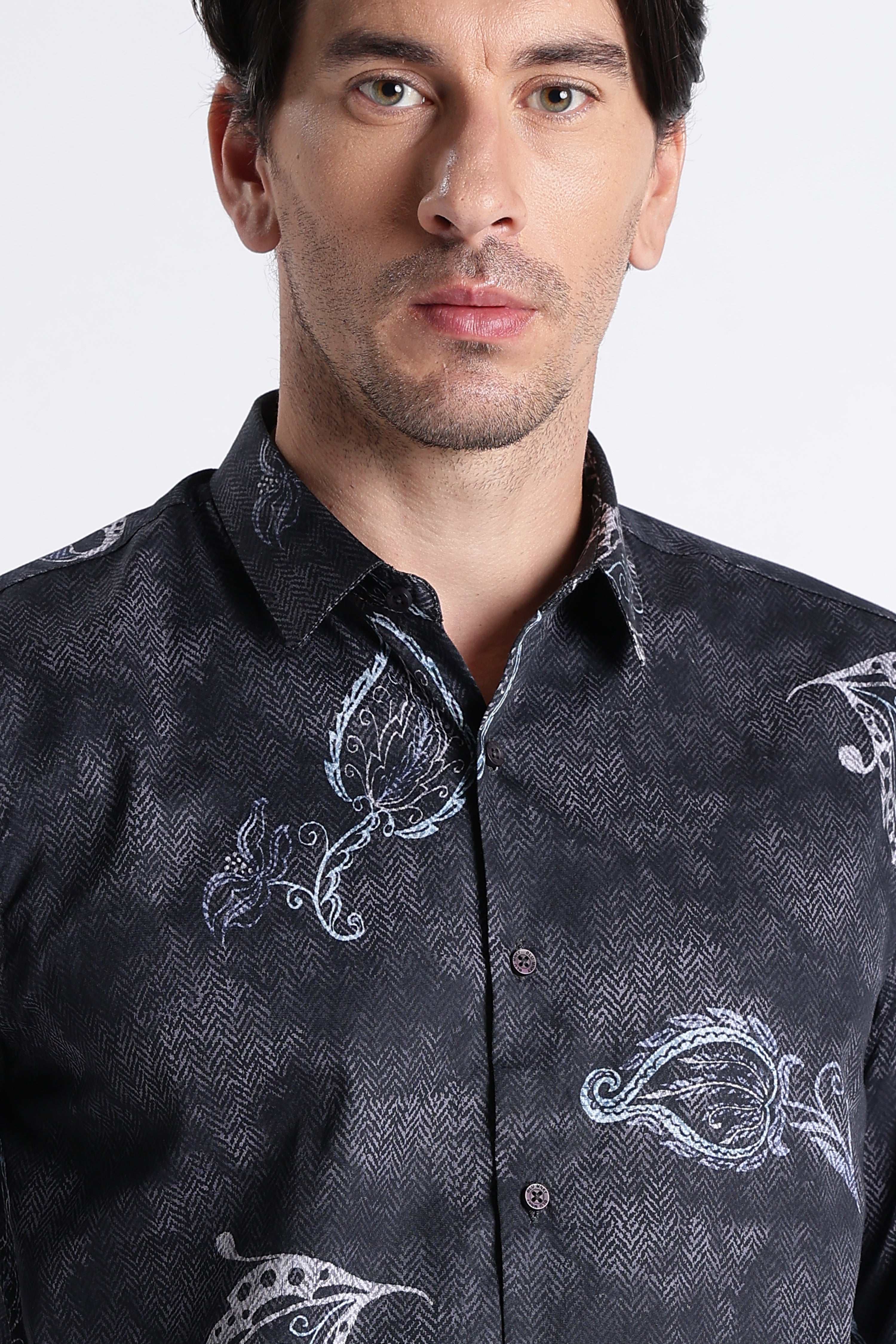 Men Refined Floral Digital Print Shirt