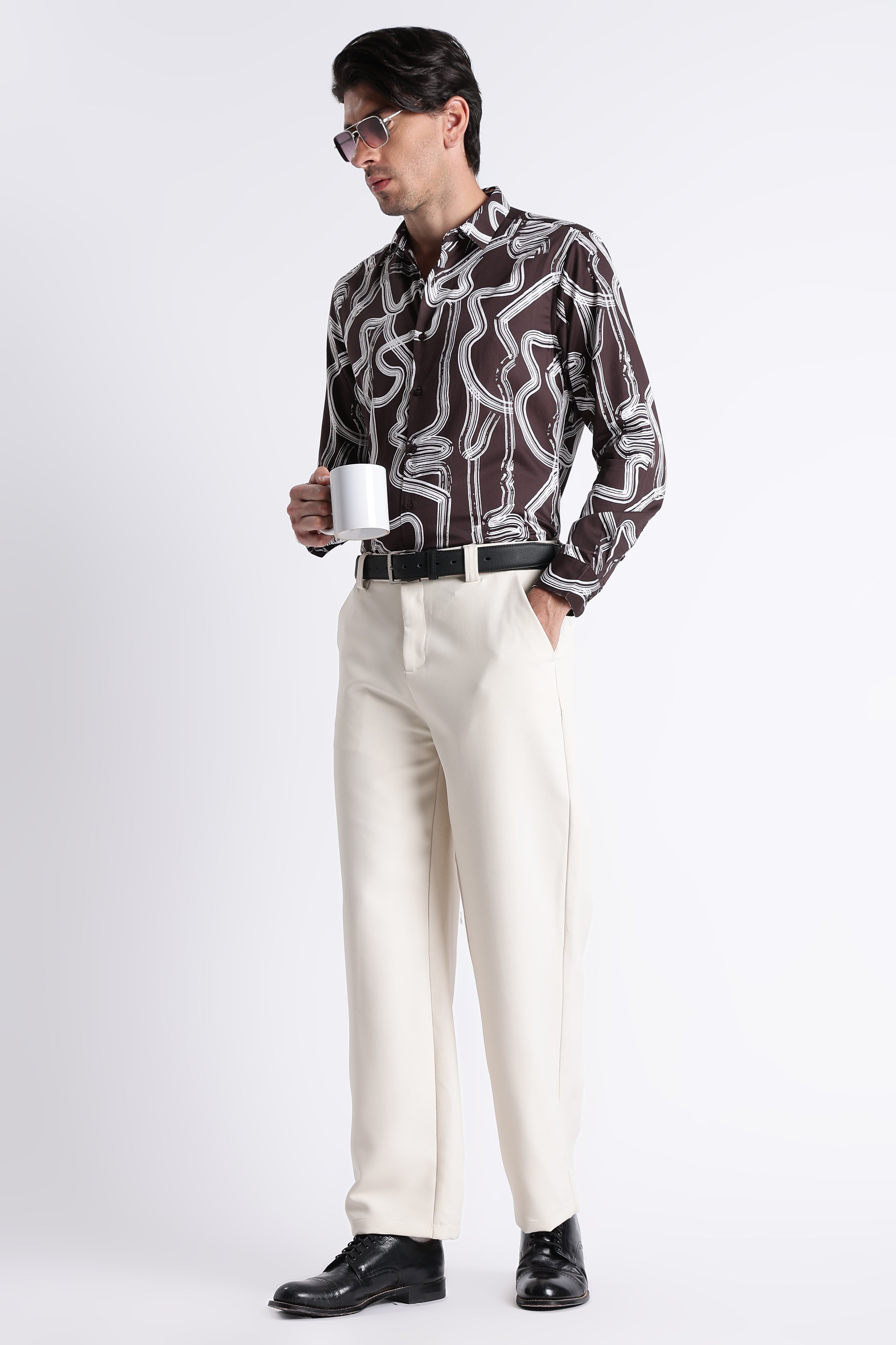 Men Refined Floral Digital Print Shirt
