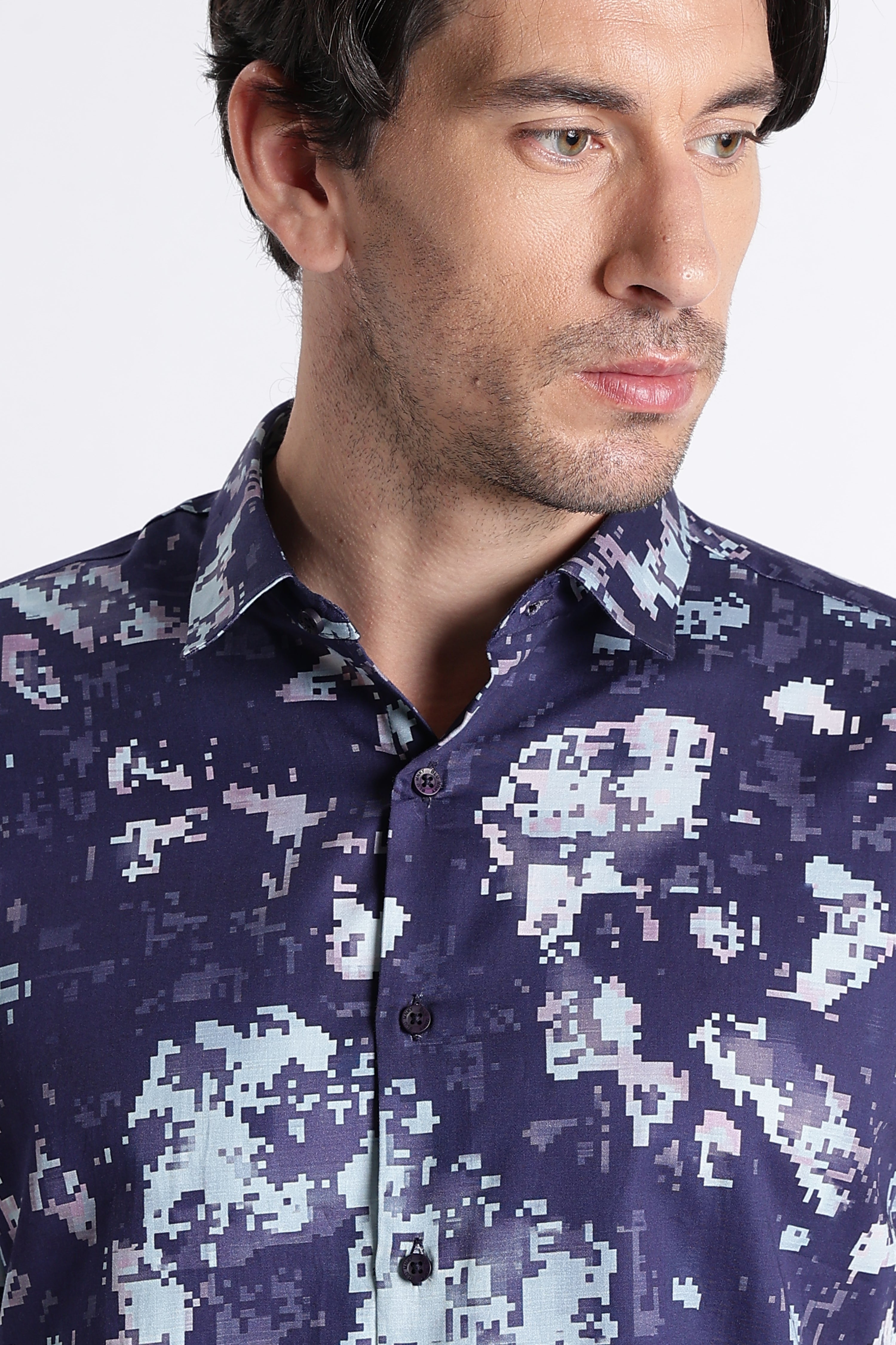 Men Refined Floral Digital Print Shirt