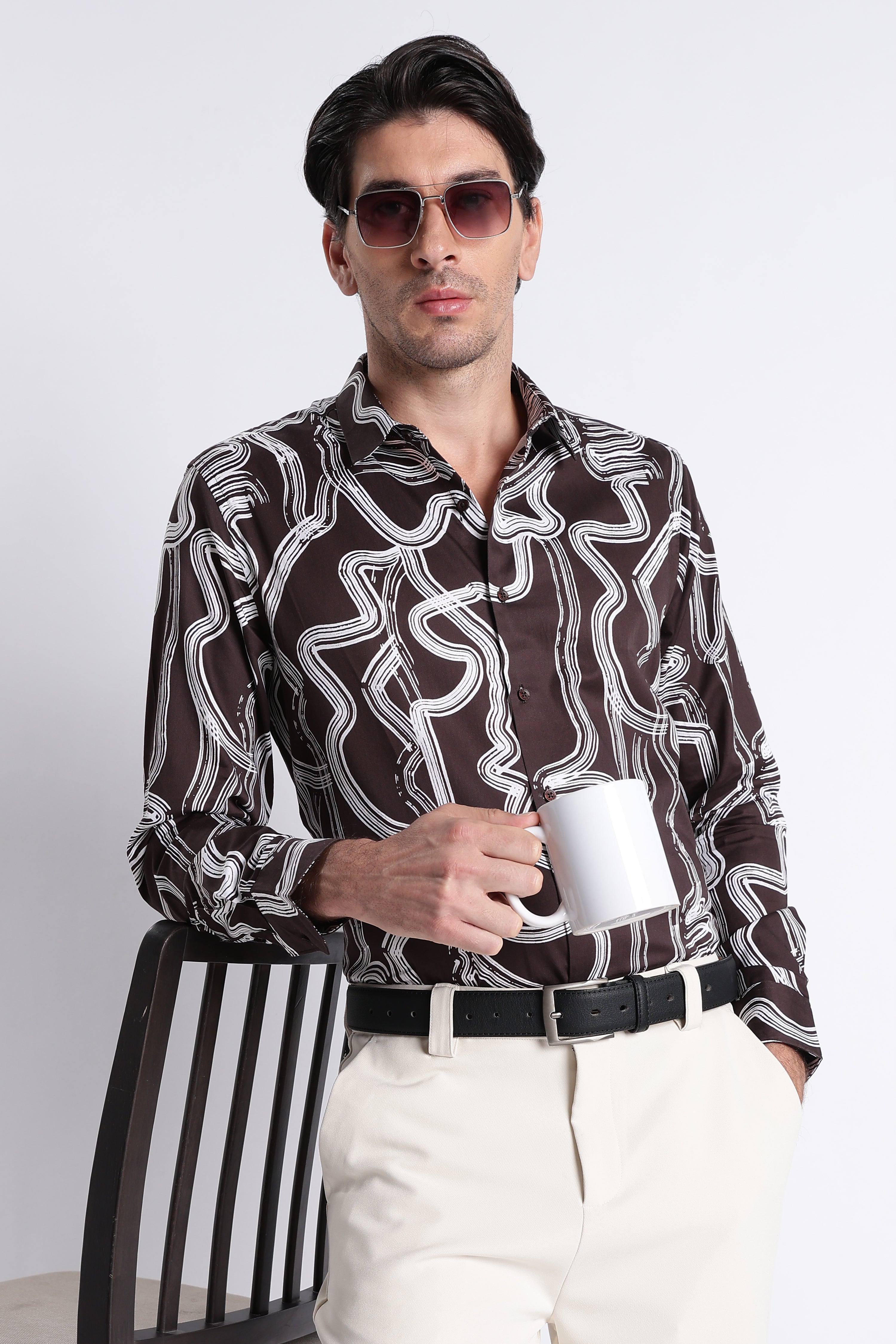 Men Refined Floral Digital Print Shirt