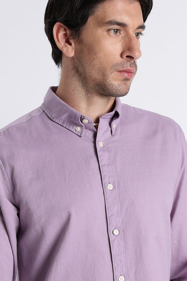 Men Premium Cotton Linen Slim Fit Solid Shirt
