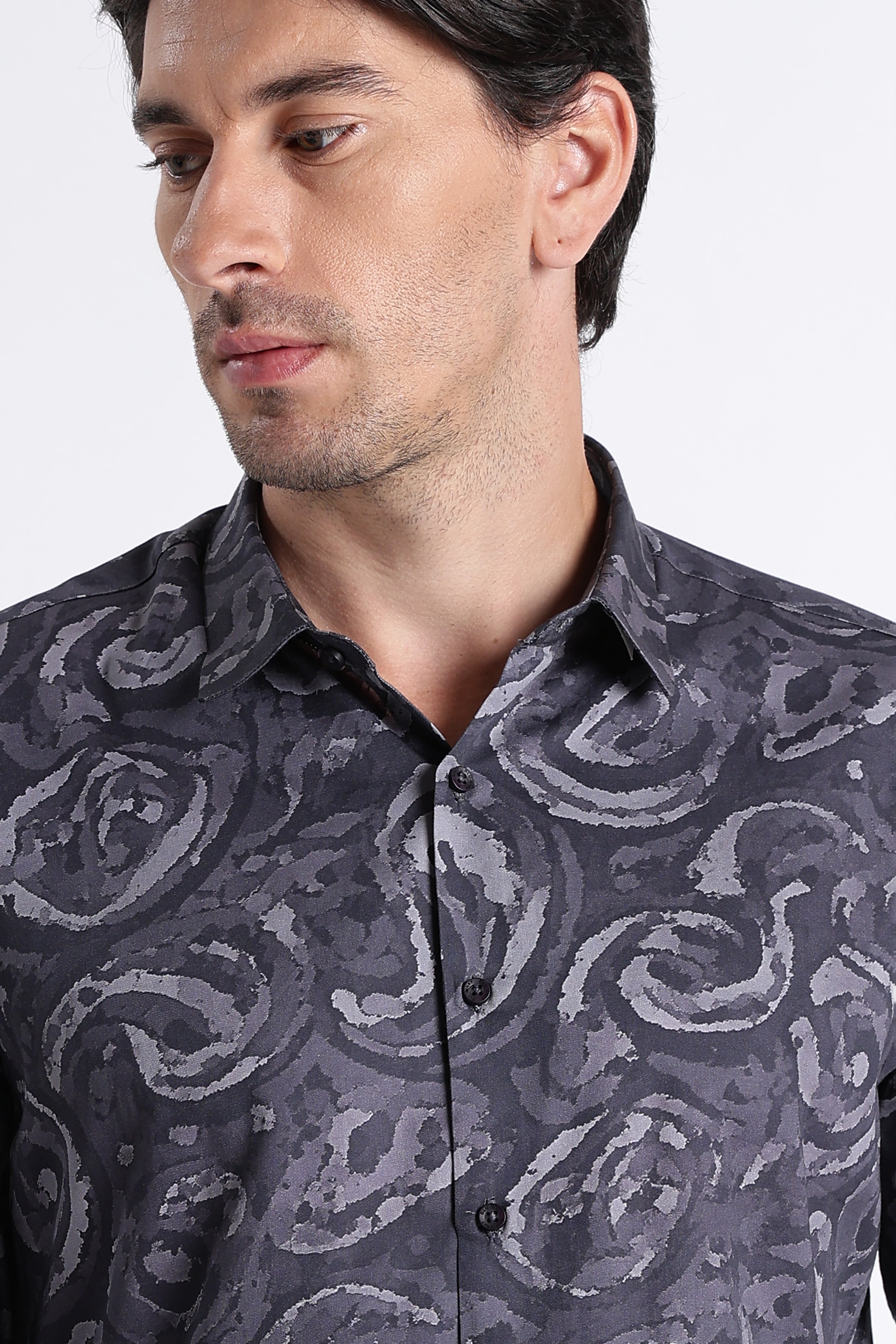 Men Refined Floral Digital Print Shirt