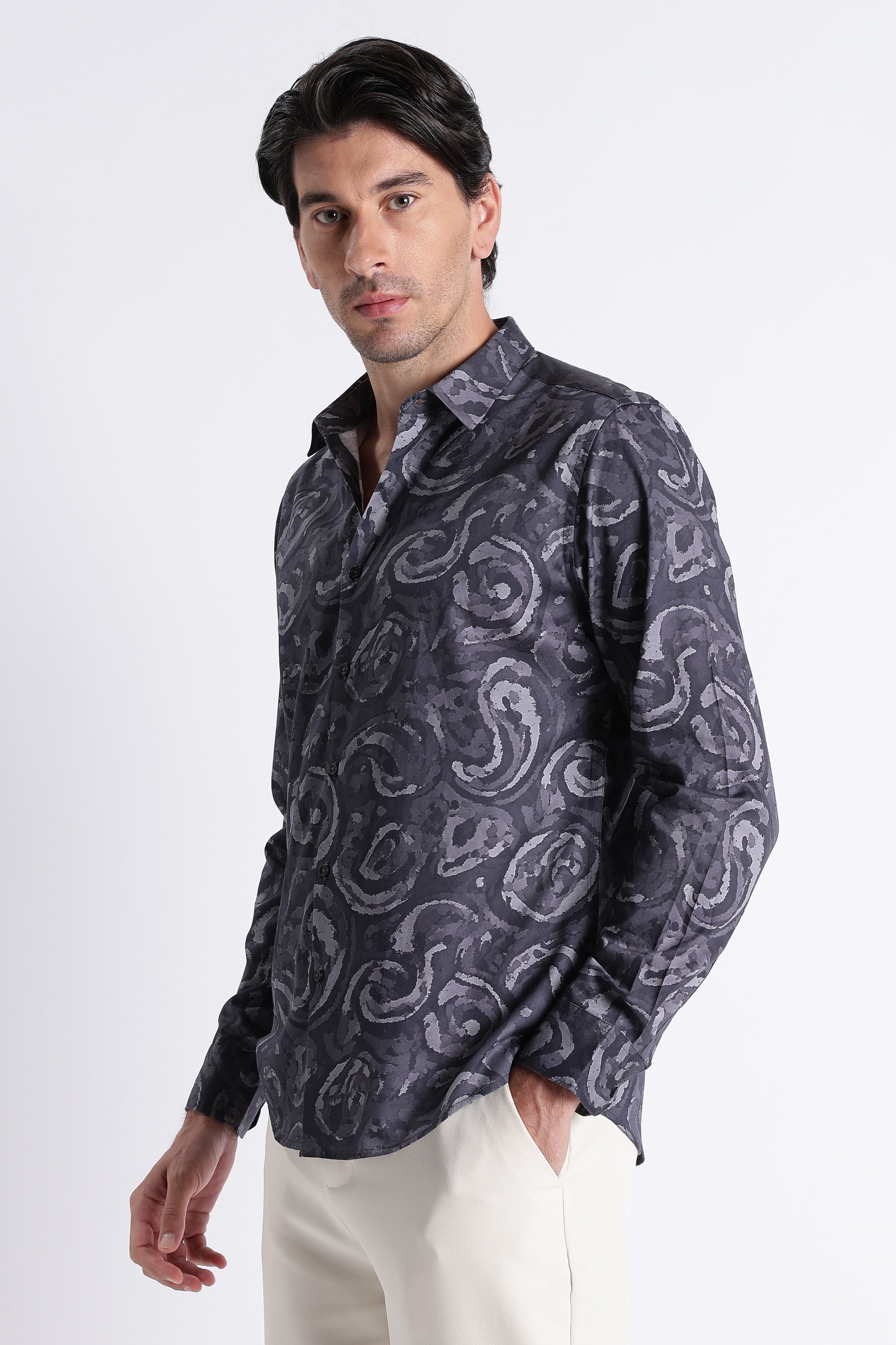 Men Refined Floral Digital Print Shirt