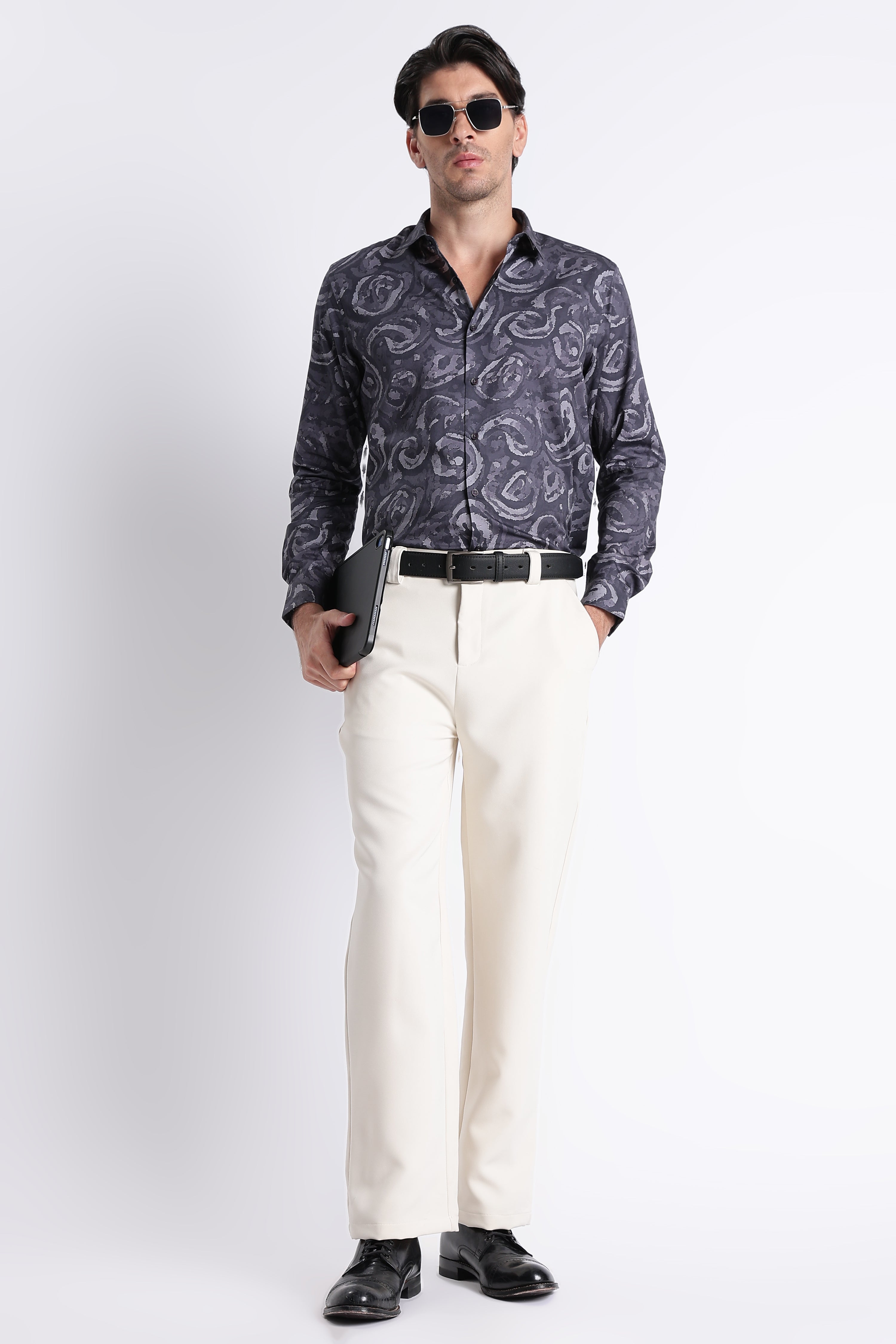 Men Refined Floral Digital Print Shirt