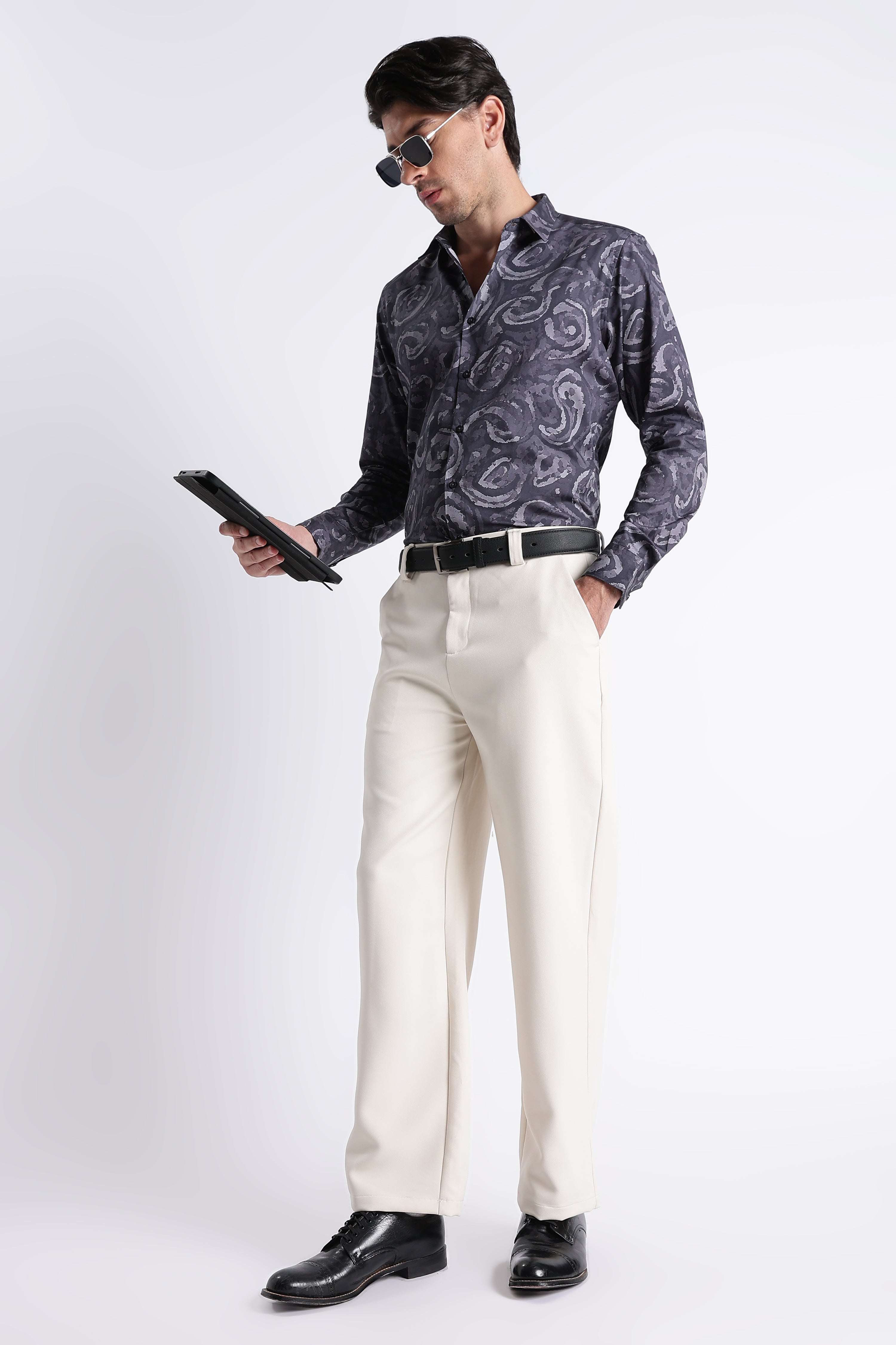 Men Refined Floral Digital Print Shirt