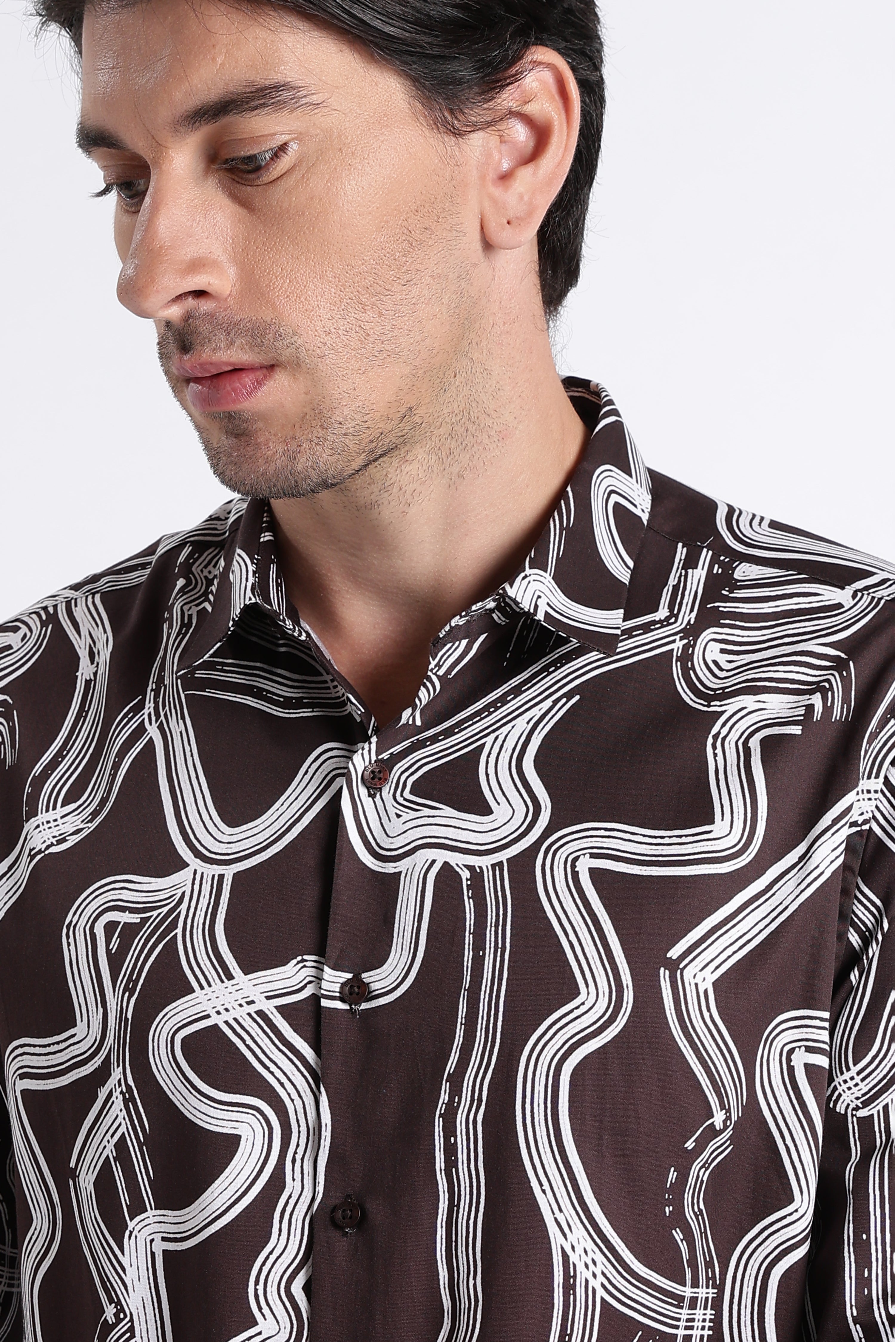 Men Refined Floral Digital Print Shirt