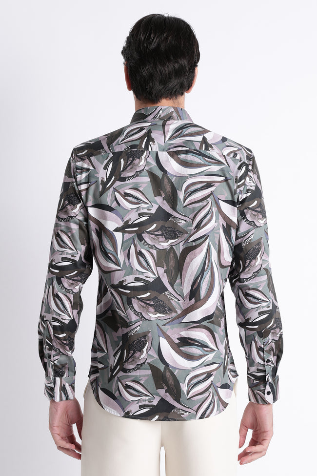 Men Refined Floral Digital Print Shirt