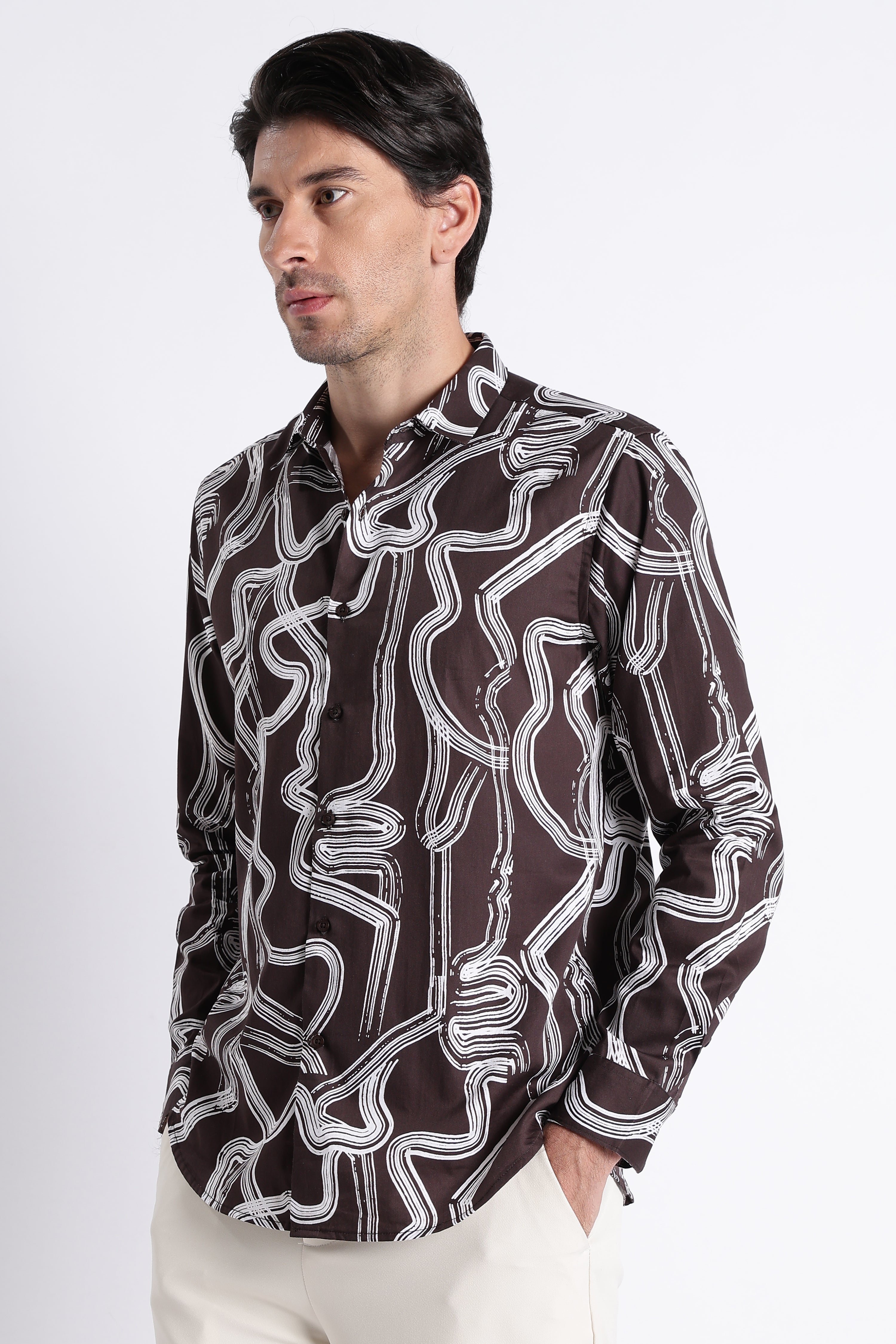 Men Refined Floral Digital Print Shirt