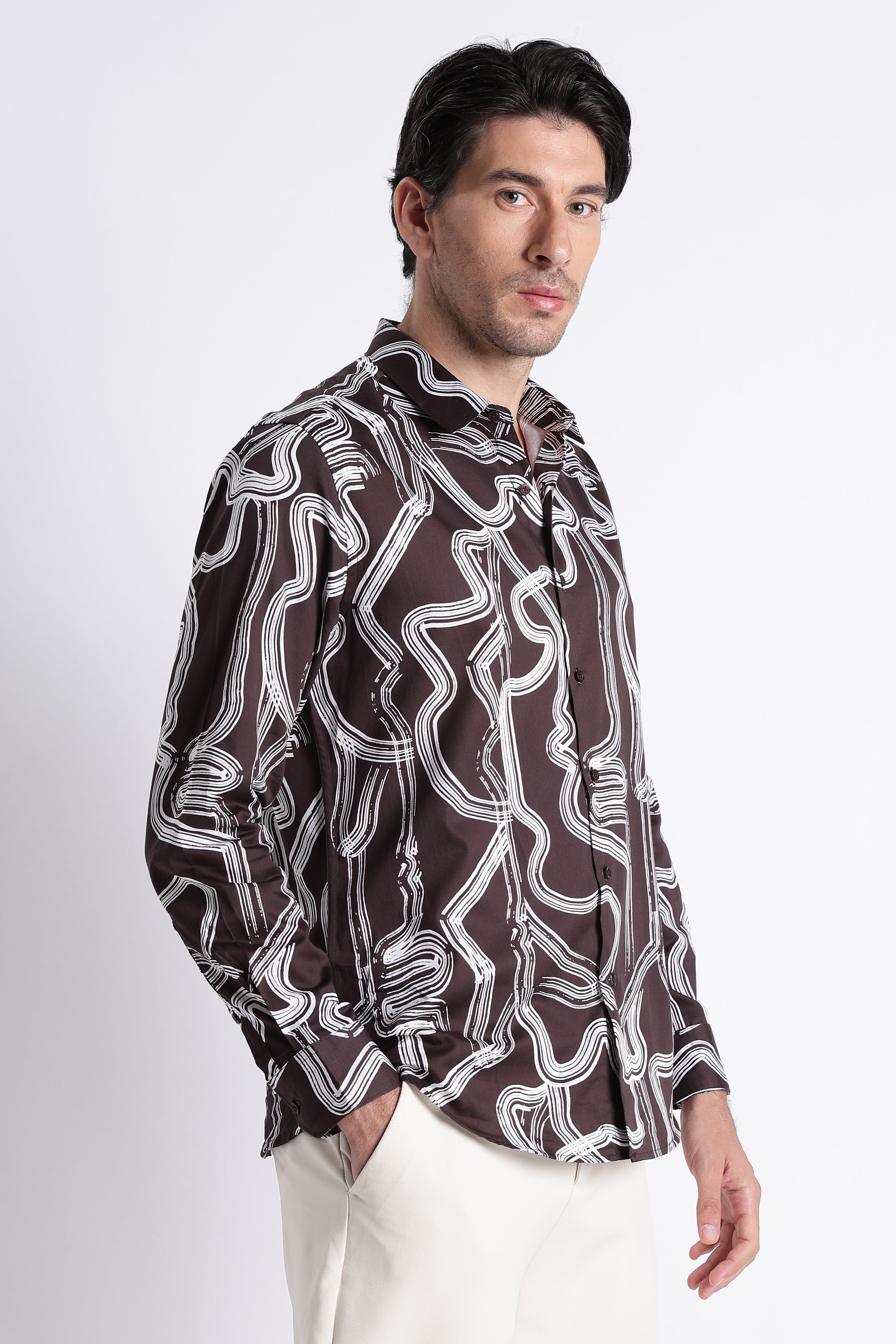 Men Refined Floral Digital Print Shirt