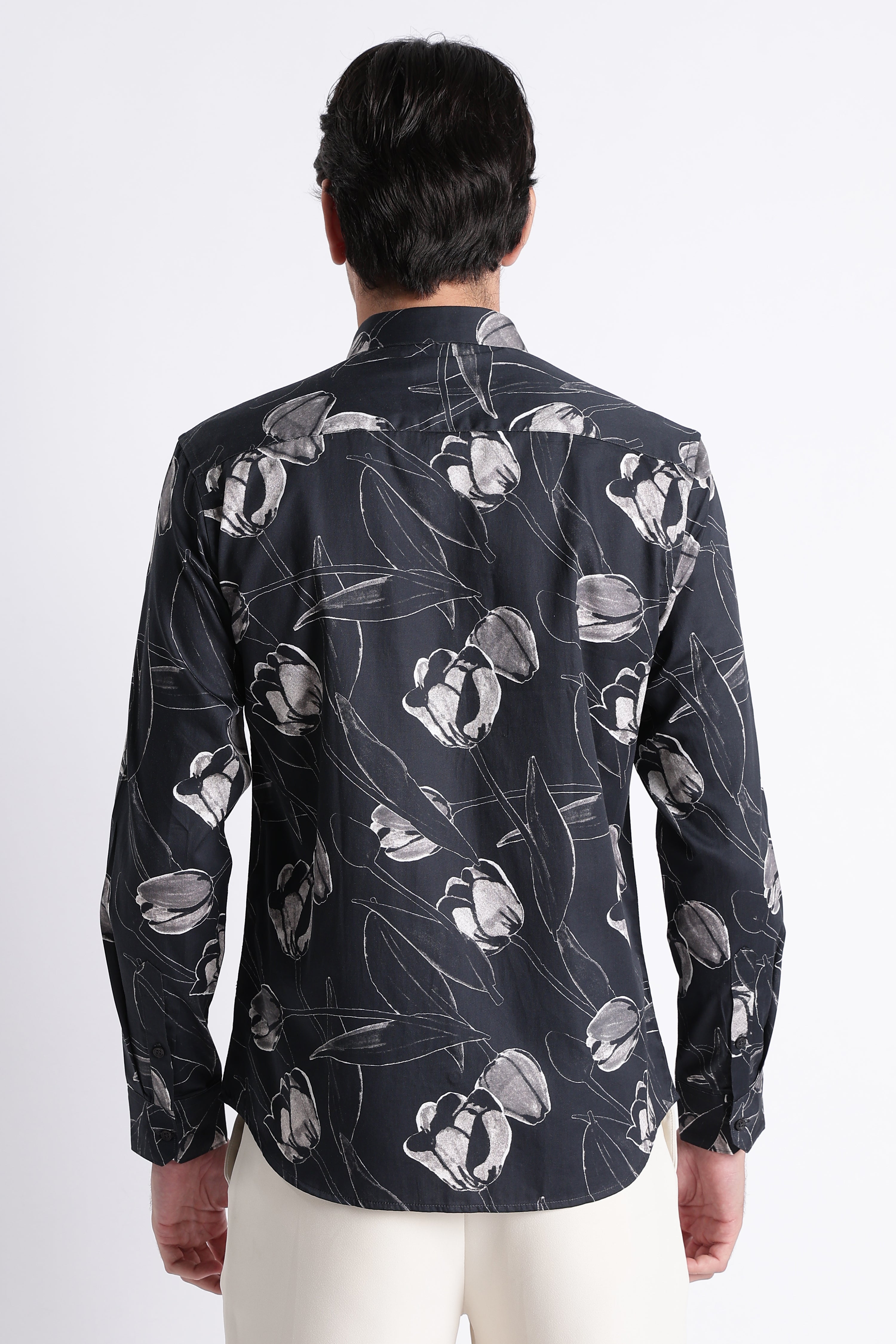 Men Refined Floral Digital Print Shirt