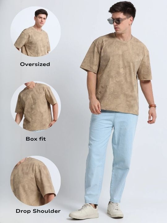 Men Beige Streetwear T-Shirt