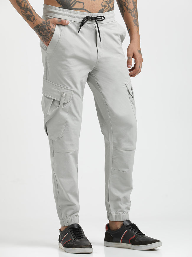 Men Utility Trousers with Elastic Edges