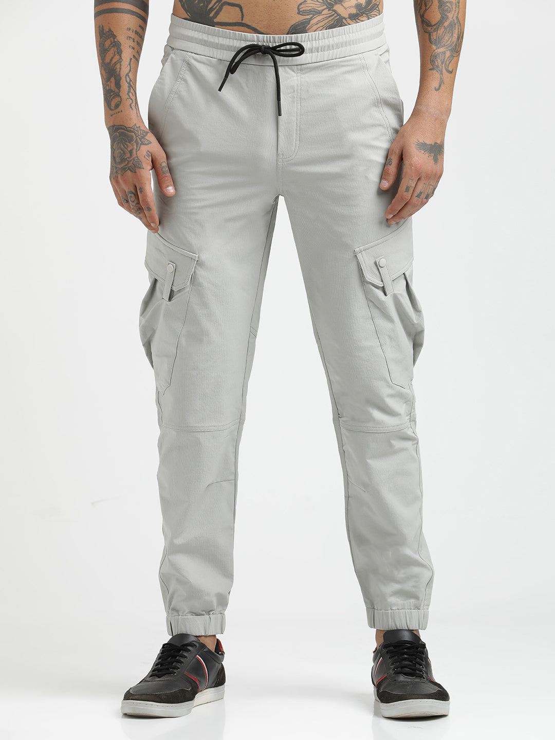 Men Utility Trousers with Elastic Edges