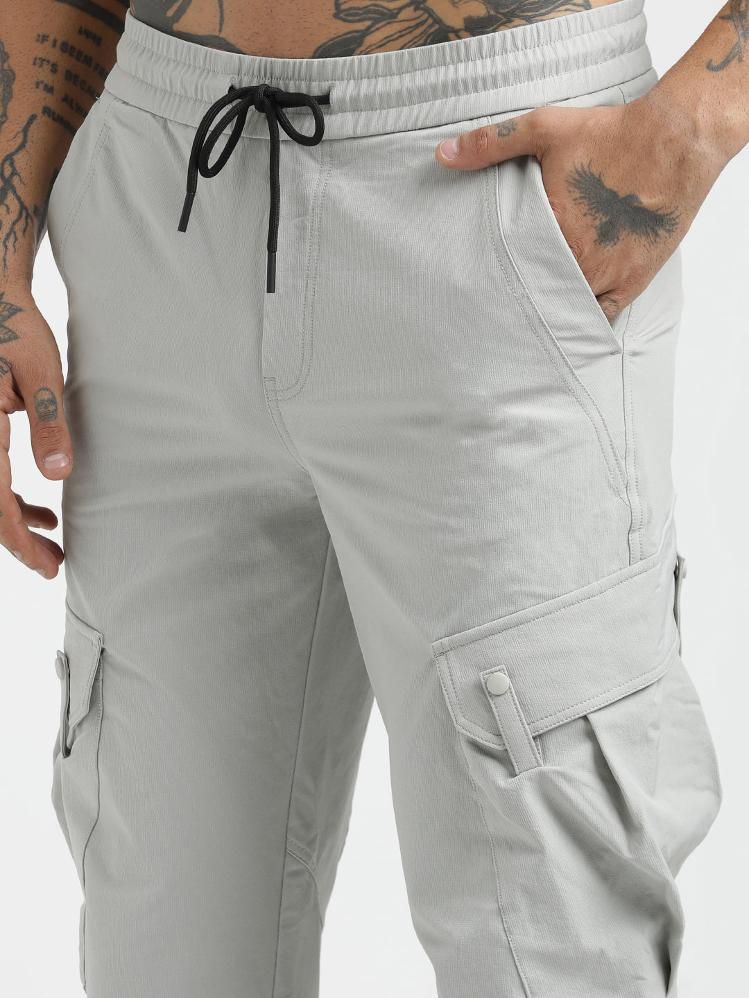 Men Utility Trousers with Elastic Edges