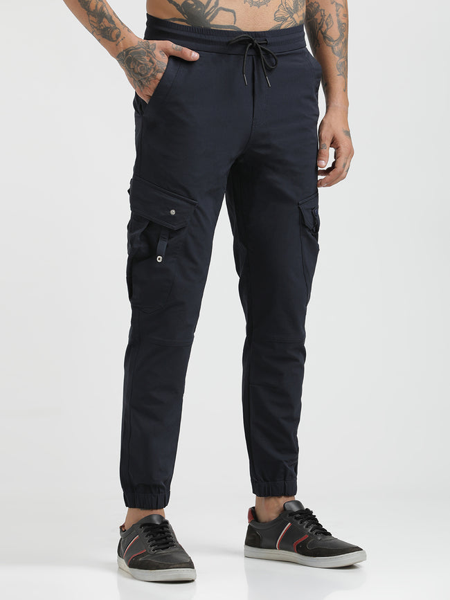 Men Utility Trousers with Elastic Edges