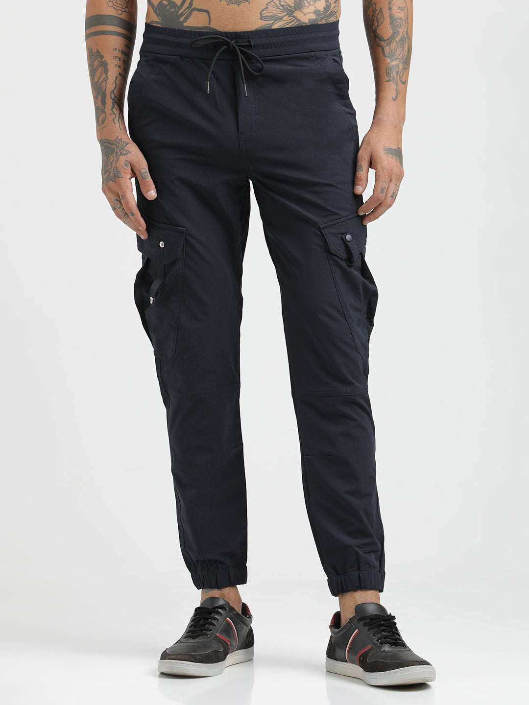Men Utility Trousers with Elastic Edges
