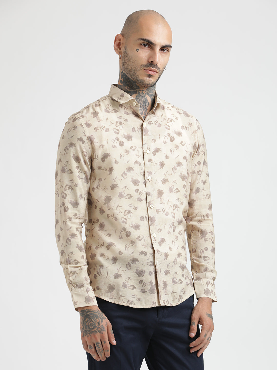 Men Slim Fit Nylon Shirt