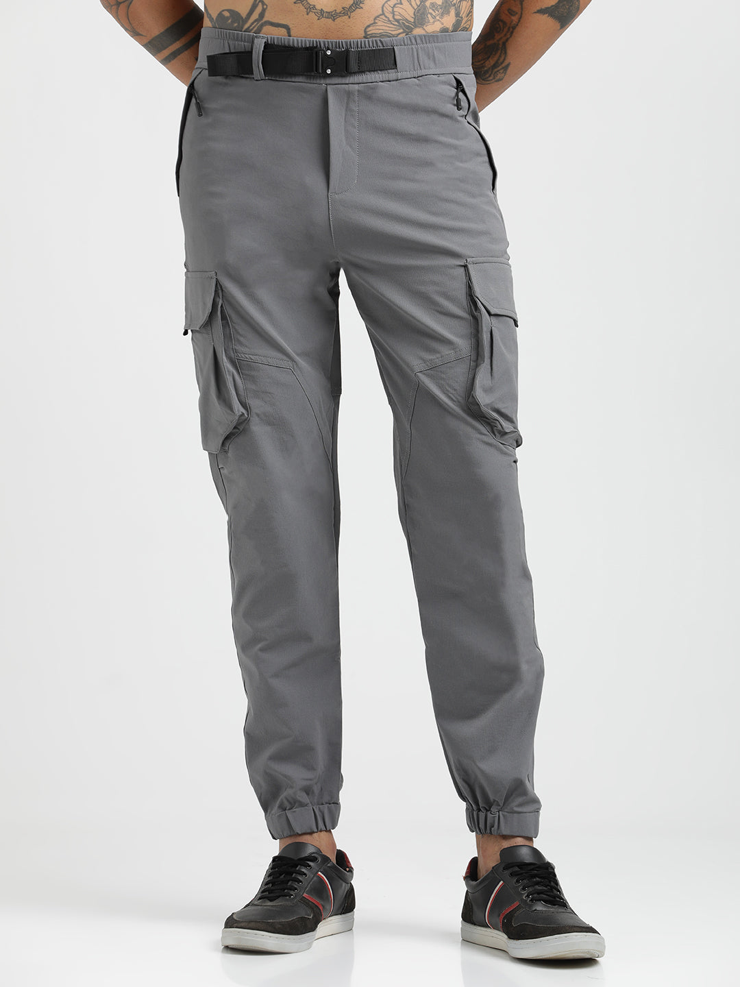 Men Cargo Joggers with Multi-Pocket Design